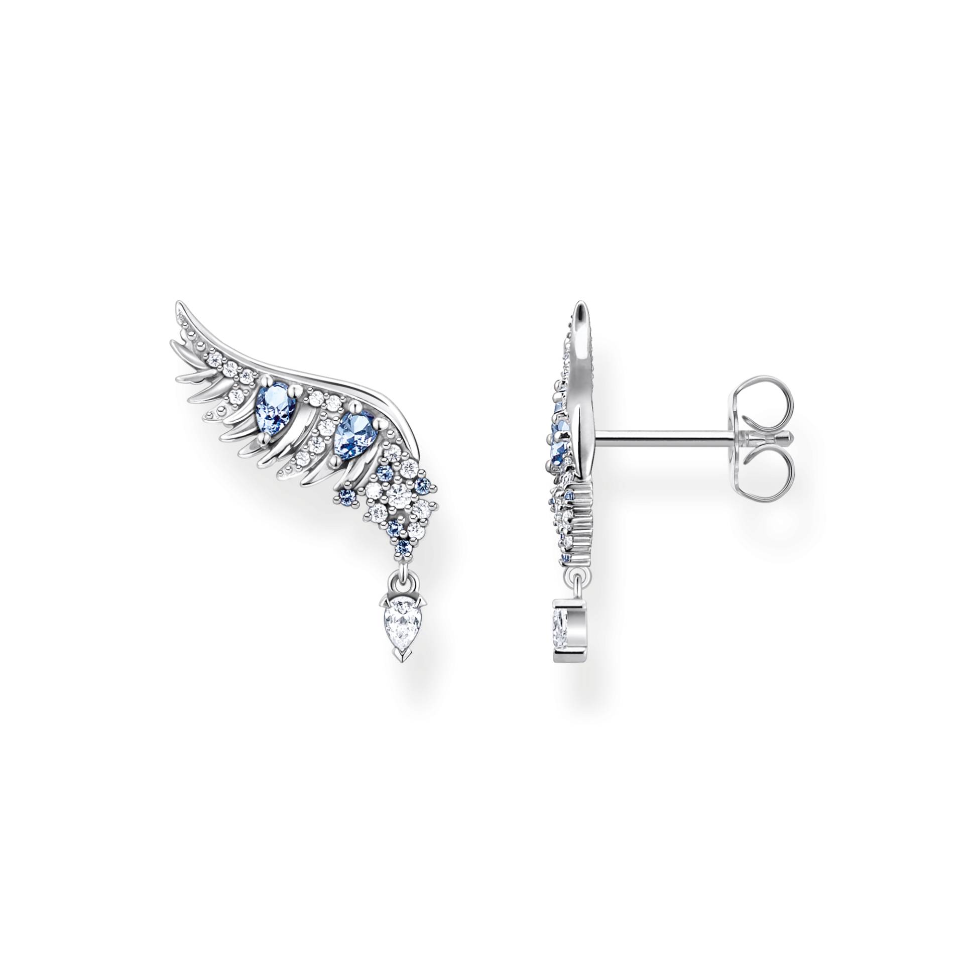 Thomas Sabo Ohrstecker Phönix-Flügel mit blauen Steinen silber blau H2247-644-1 von Thomas Sabo