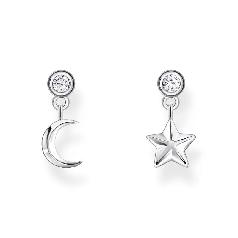 Thomas Sabo Ohrstecker mit Mond- und Stern-Anhänger und weißen Steinen Silber weiß H2293-051-14 von Thomas Sabo