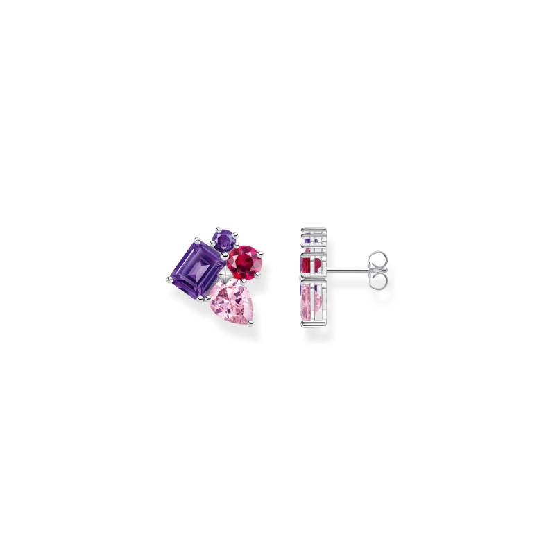 Thomas Sabo Ohrstecker mit Steinen in Rosa, Rot und Violett Silber mehrfarbig H2275-477-7 von Thomas Sabo