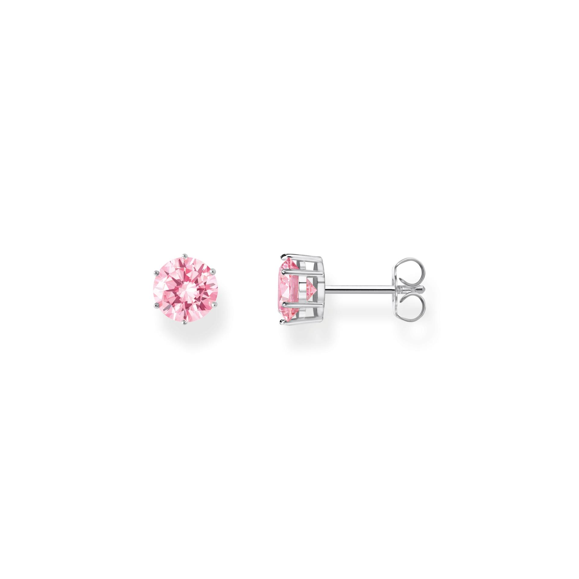 Thomas Sabo Ohrstecker mit großem, pinkfarbenem Stein Silber pink H2300-051-9 von Thomas Sabo