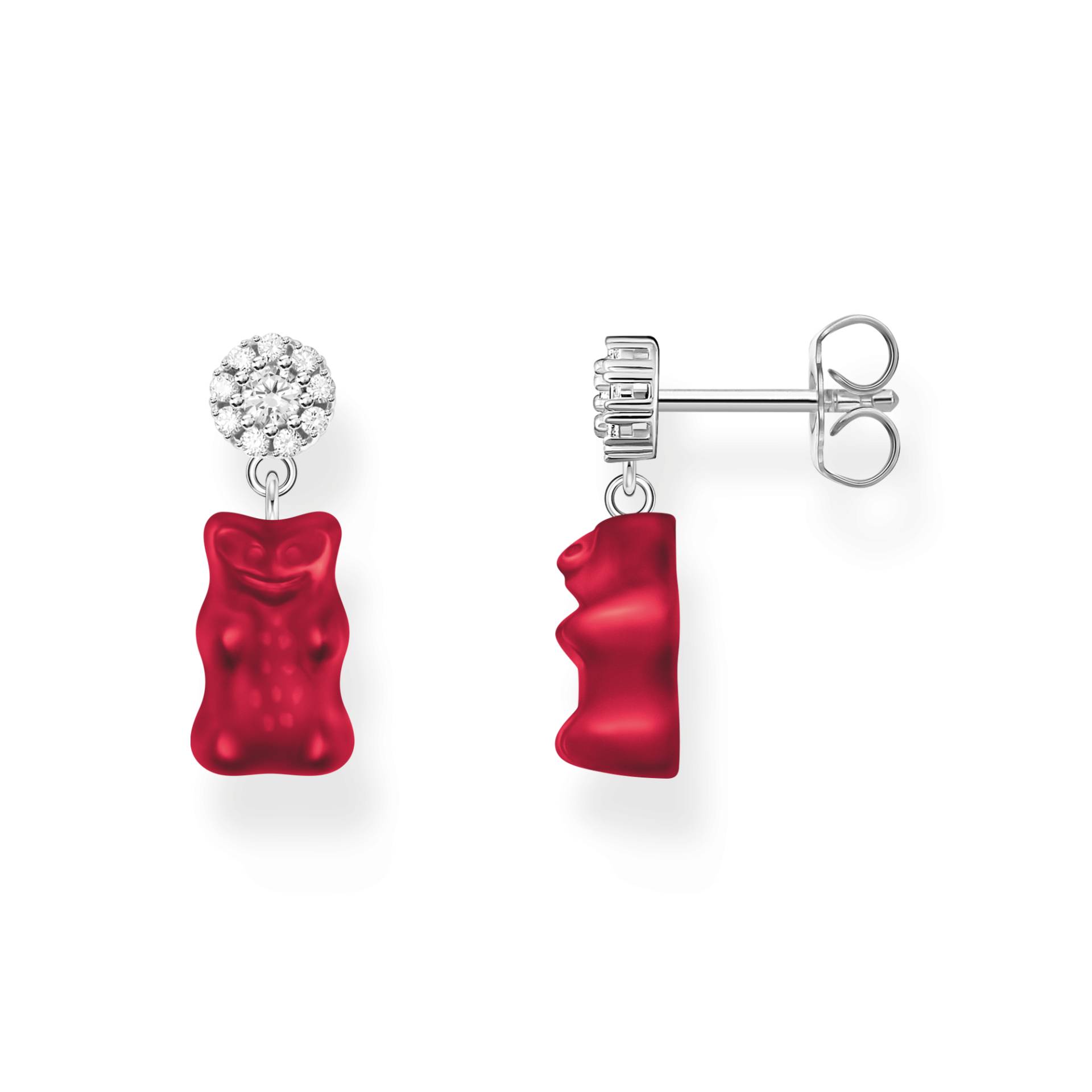 Thomas Sabo Ohrstecker mit roten Goldbären Silber rot H2330-052-10 von Thomas Sabo