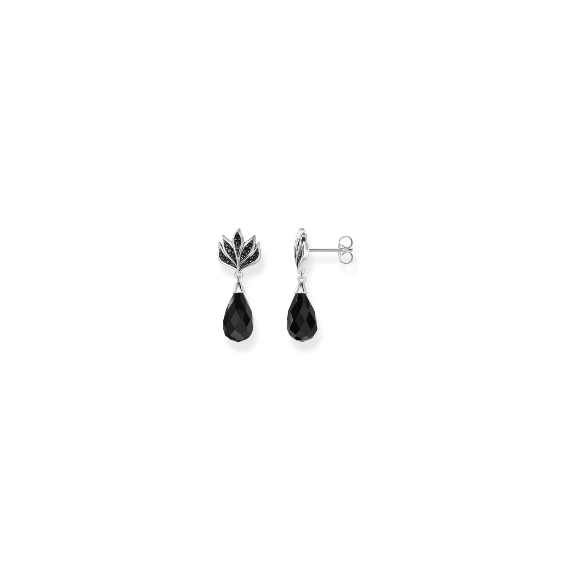 Thomas Sabo Ohrstecker mit schwarzem Obsidian-Tropfen Silber geschwärzt schwarz H2294-705-11 von Thomas Sabo