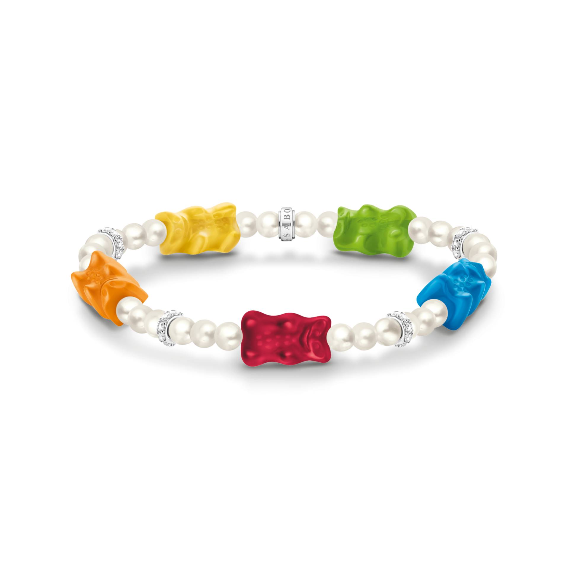 Thomas Sabo Perlenarmband mit 5 bunten Goldbären Silber mehrfarbig A2153-052-7-L15 Thomas Sabo Perlenarmband mit 5 bunten Goldbären Silber mehrfarbig A2153-052-7-L15 von Thomas Sabo
