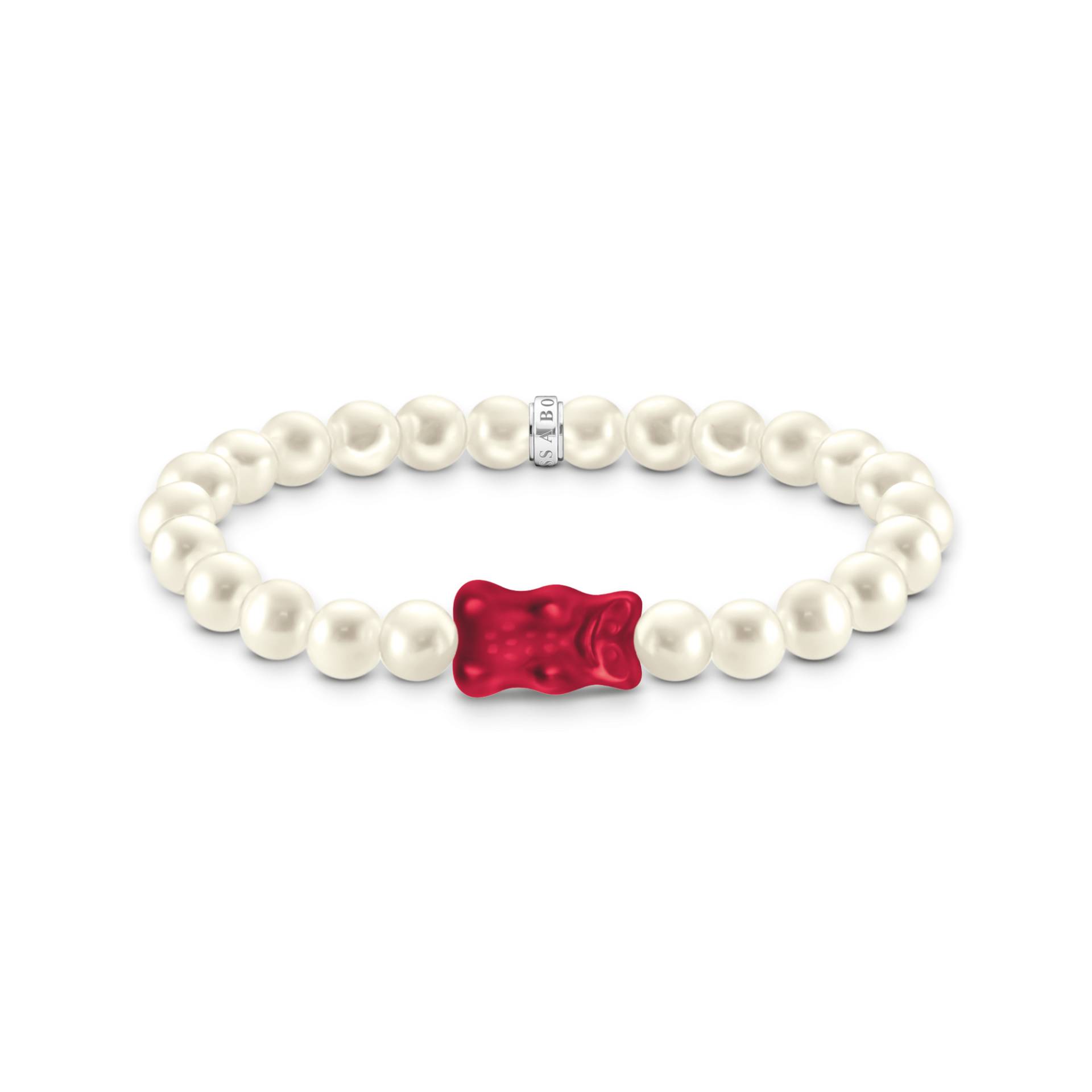 Thomas Sabo Perlenarmband mit rotem Goldbären Silber rot A2154-017-10-L15 von Thomas Sabo