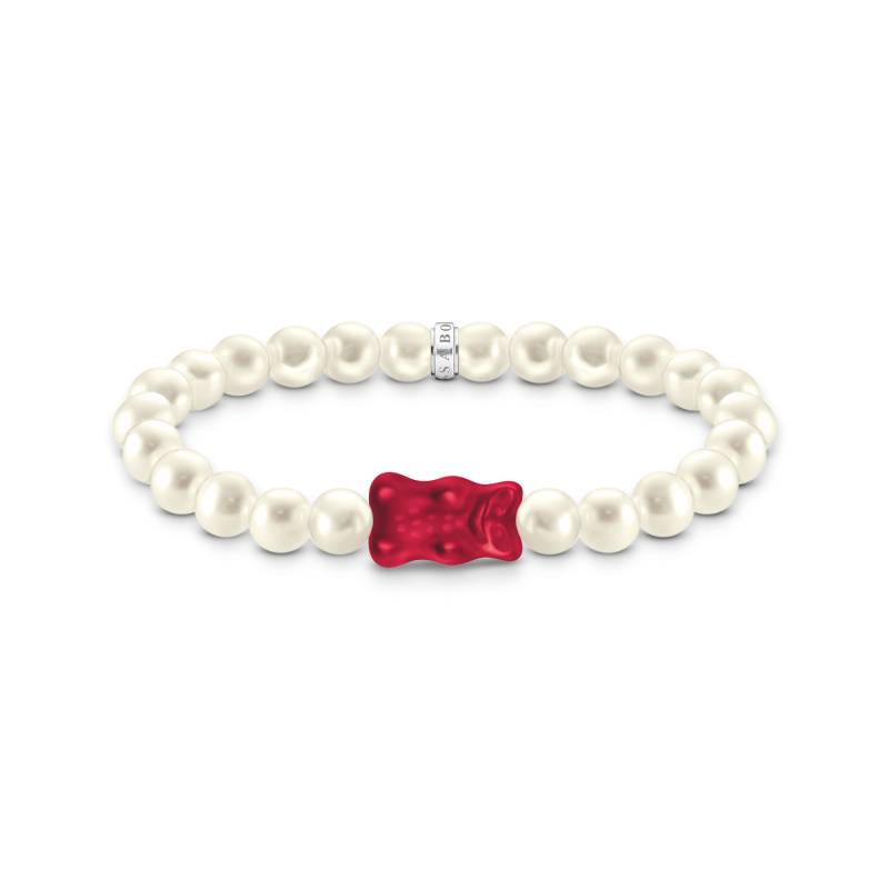 Thomas Sabo Perlenarmband mit rotem Goldbären Silber rot A2154-017-10-L17 von Thomas Sabo