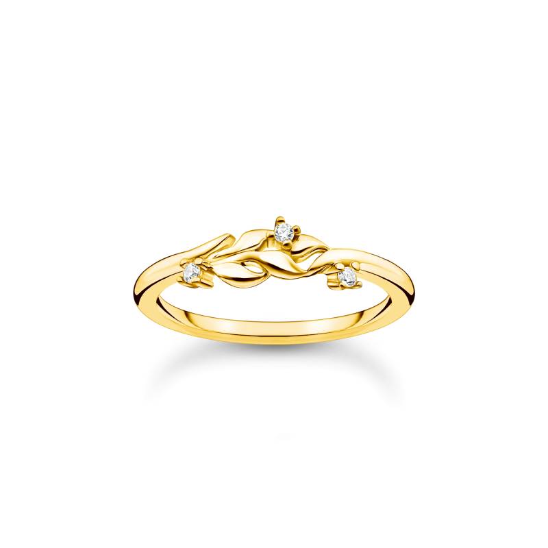 Thomas Sabo Ring Blätter mit weißen Steinen gold weiß TR2376-414-14-56 von Thomas Sabo