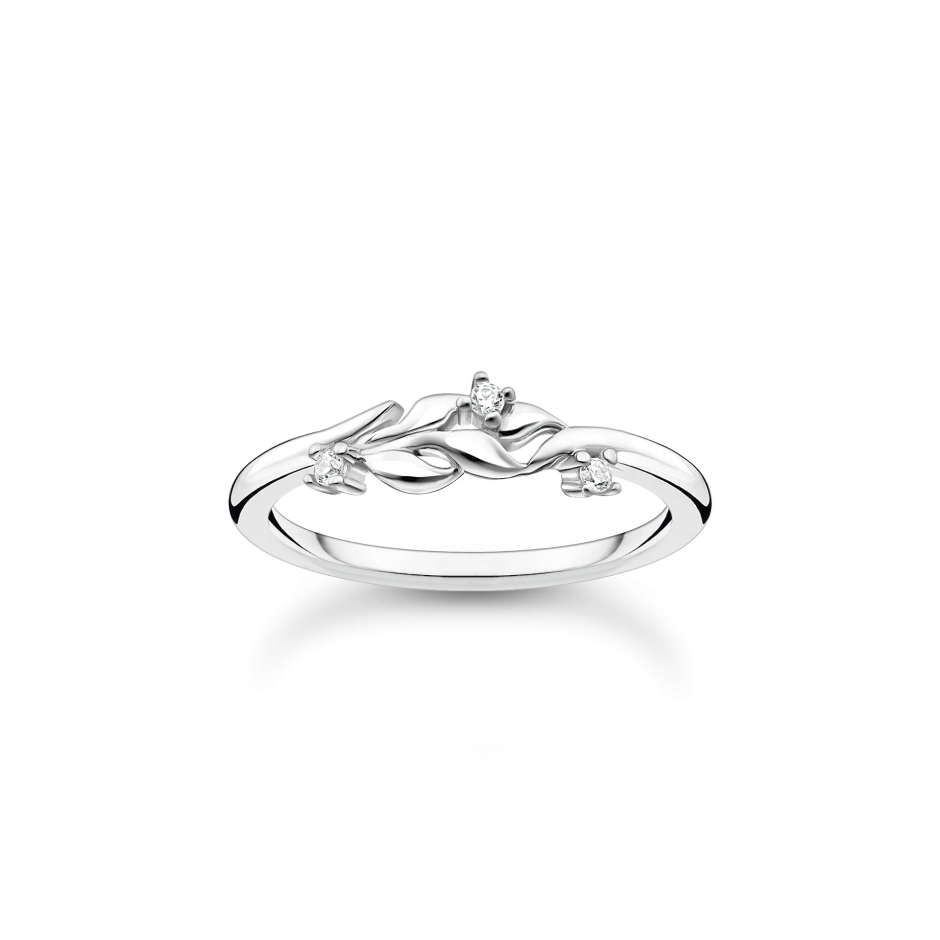 Thomas Sabo Ring Blätter mit weißen Steinen silber weiß TR2376-051-14-56 von Thomas Sabo