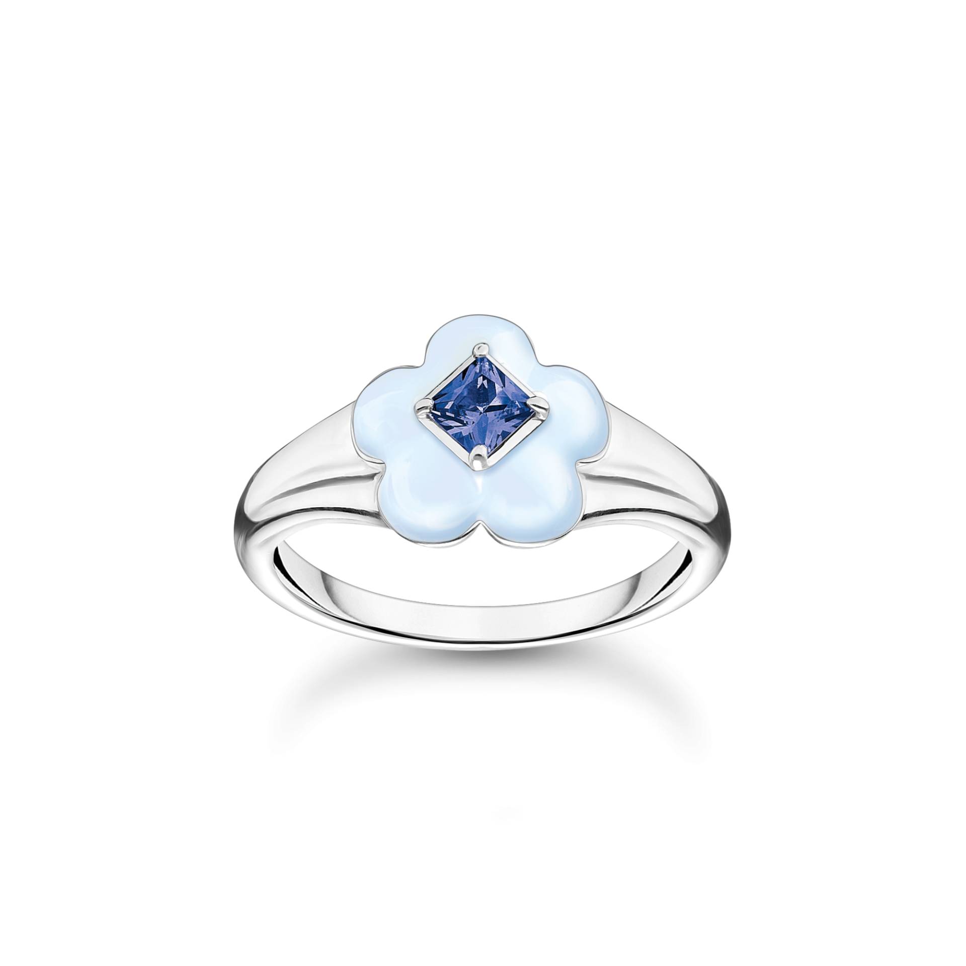 Thomas Sabo Ring Blume mit blauem Stein Silber blau TR2433-496-1-54 von Thomas Sabo