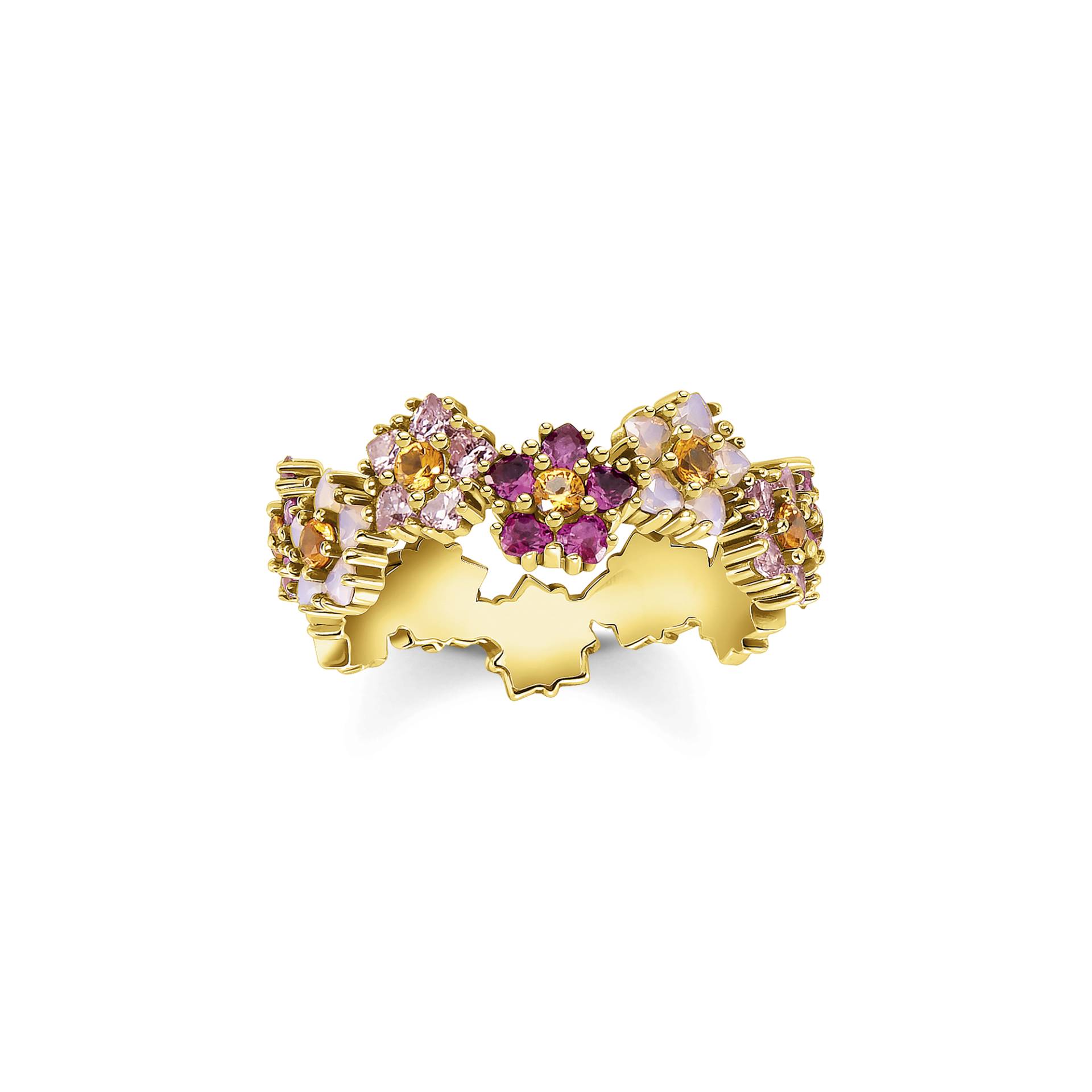 Thomas Sabo Ring Blumen farbige Steine gold mehrfarbig TR2337-488-7-54 von Thomas Sabo