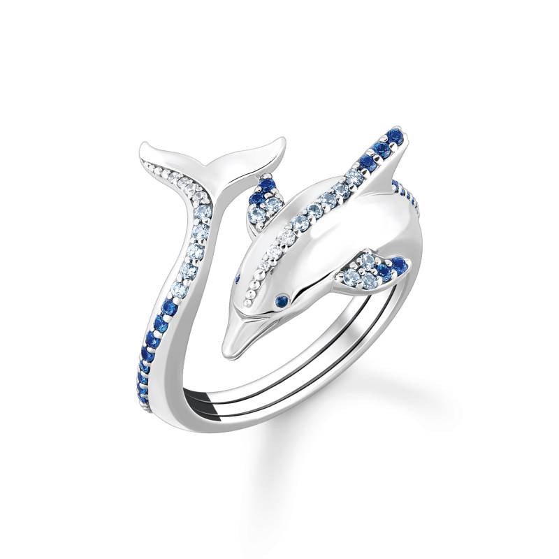 Thomas Sabo Ring Delfin mit blauen Steinen blau TR2384-644-1-56 von Thomas Sabo