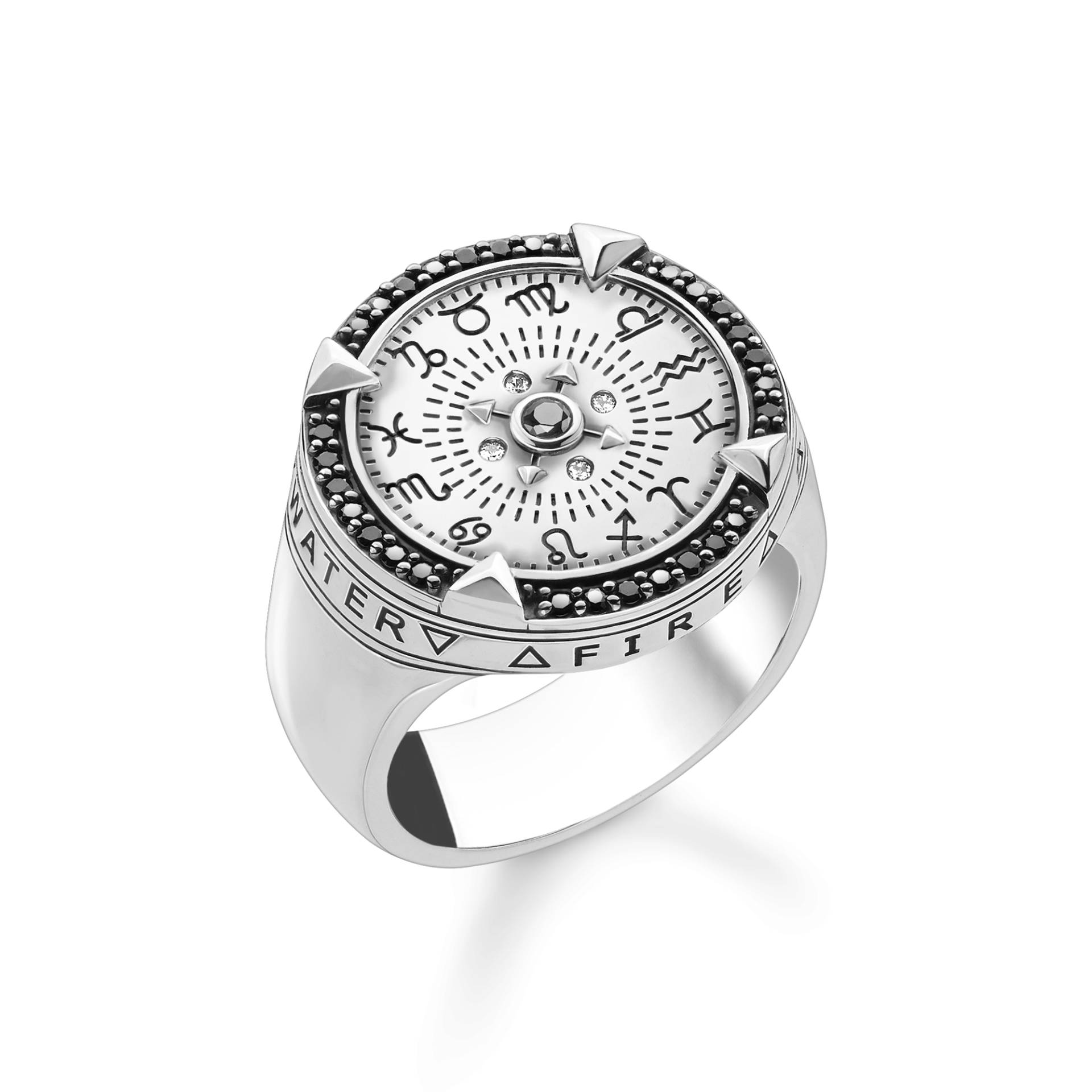 Thomas Sabo Ring Elements of Nature silber schwarz/ weiß TR2330-643-18-50 von Thomas Sabo