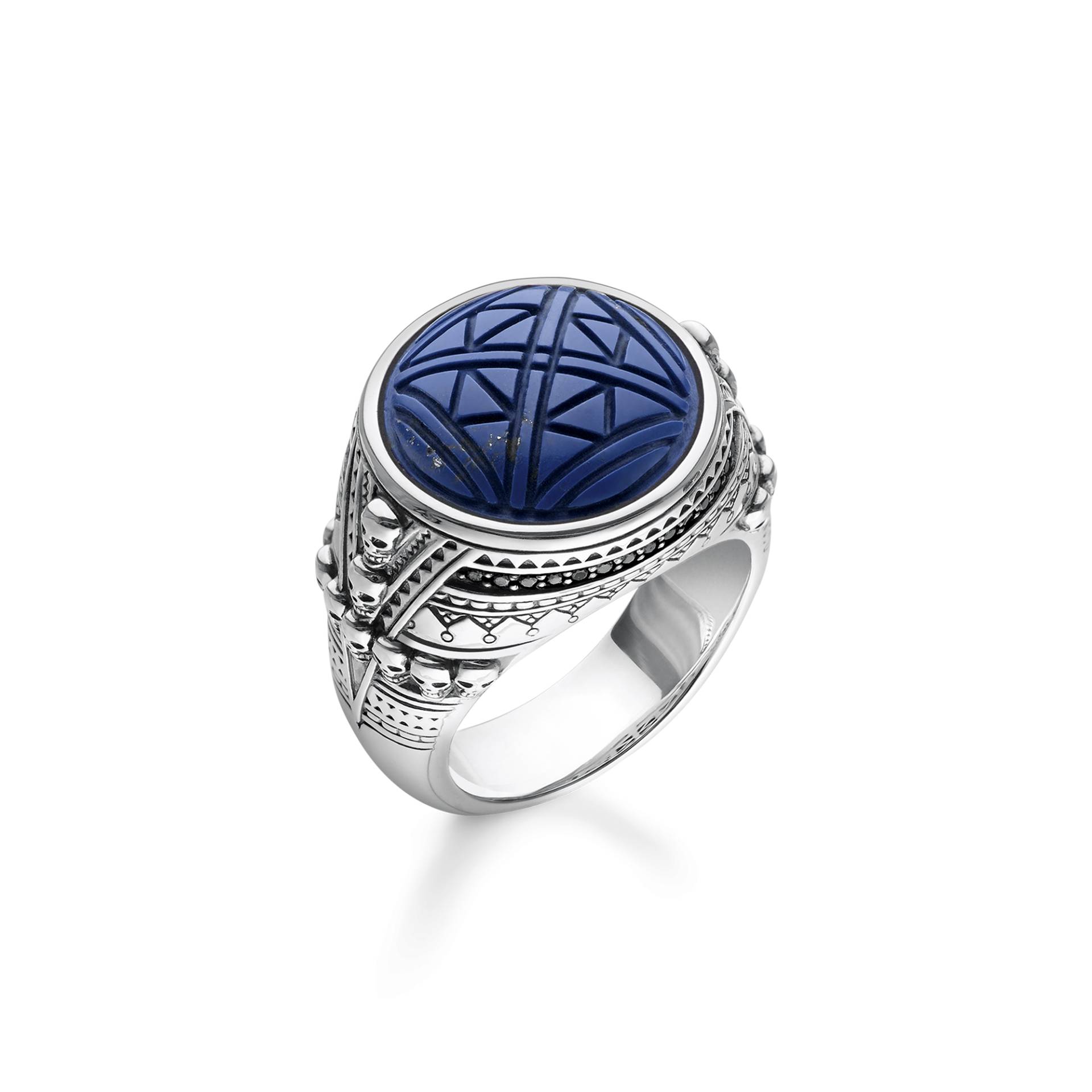 Thomas Sabo Ring Ethno Totenköpfe blau blau TR2204-534-1-54 von Thomas Sabo