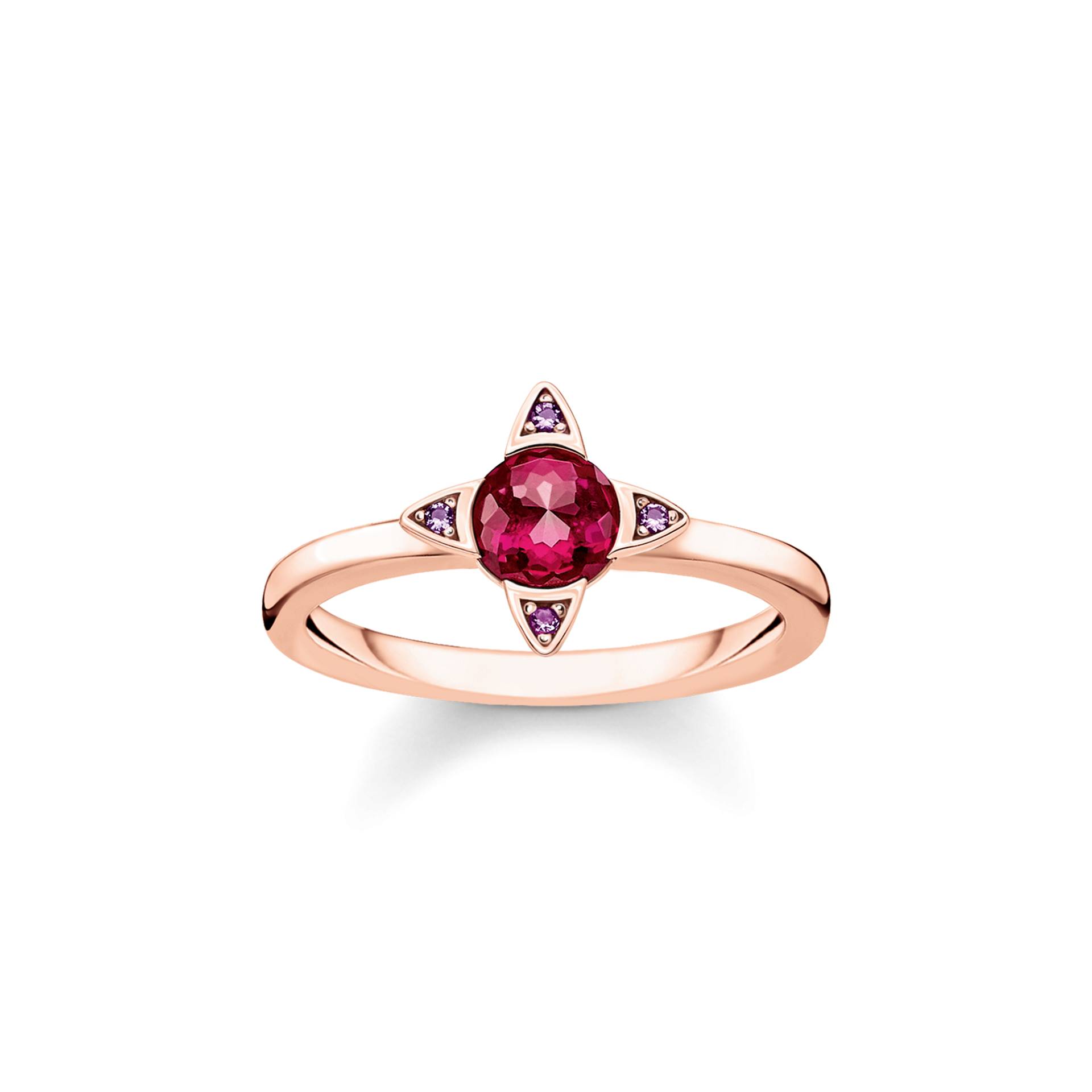 Thomas Sabo Ring farbige Steine roségold rot TR2263-540-10-52 von Thomas Sabo