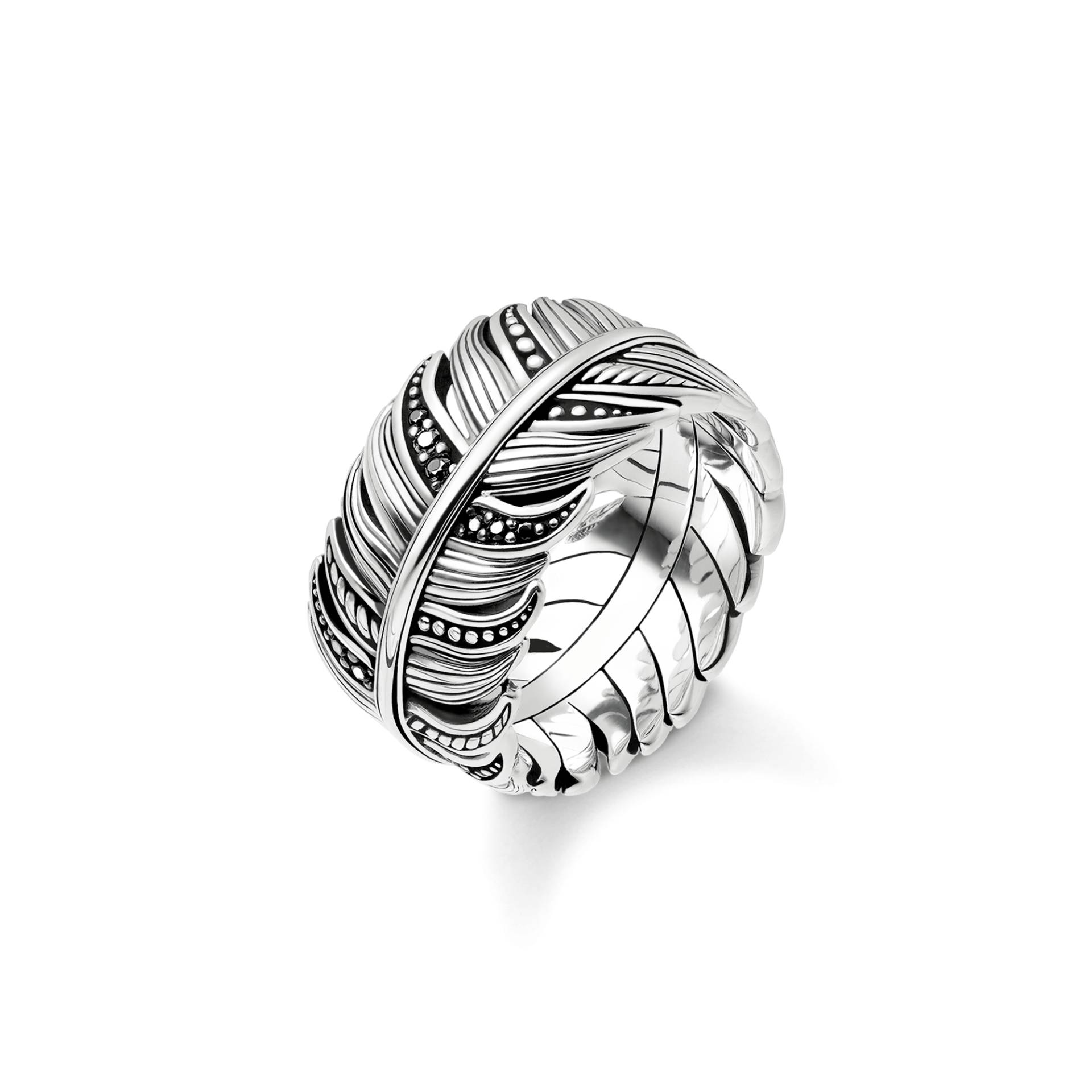 Thomas Sabo Ring Feder Pavé schwarz TR2159-643-11-48 von Thomas Sabo