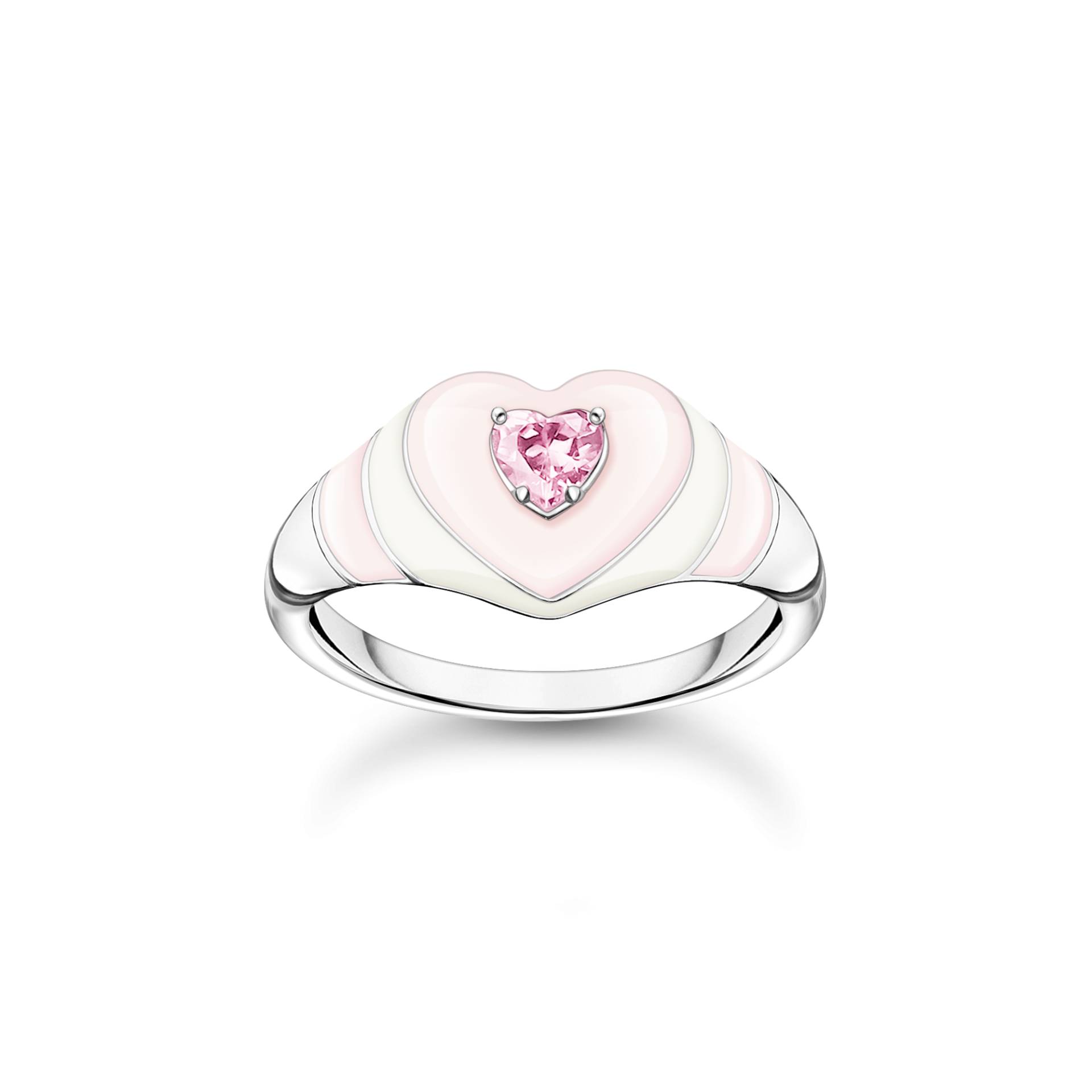 Thomas Sabo Ring Herz mit pinkem Stein Silber pink TR2435-041-9-50 von Thomas Sabo