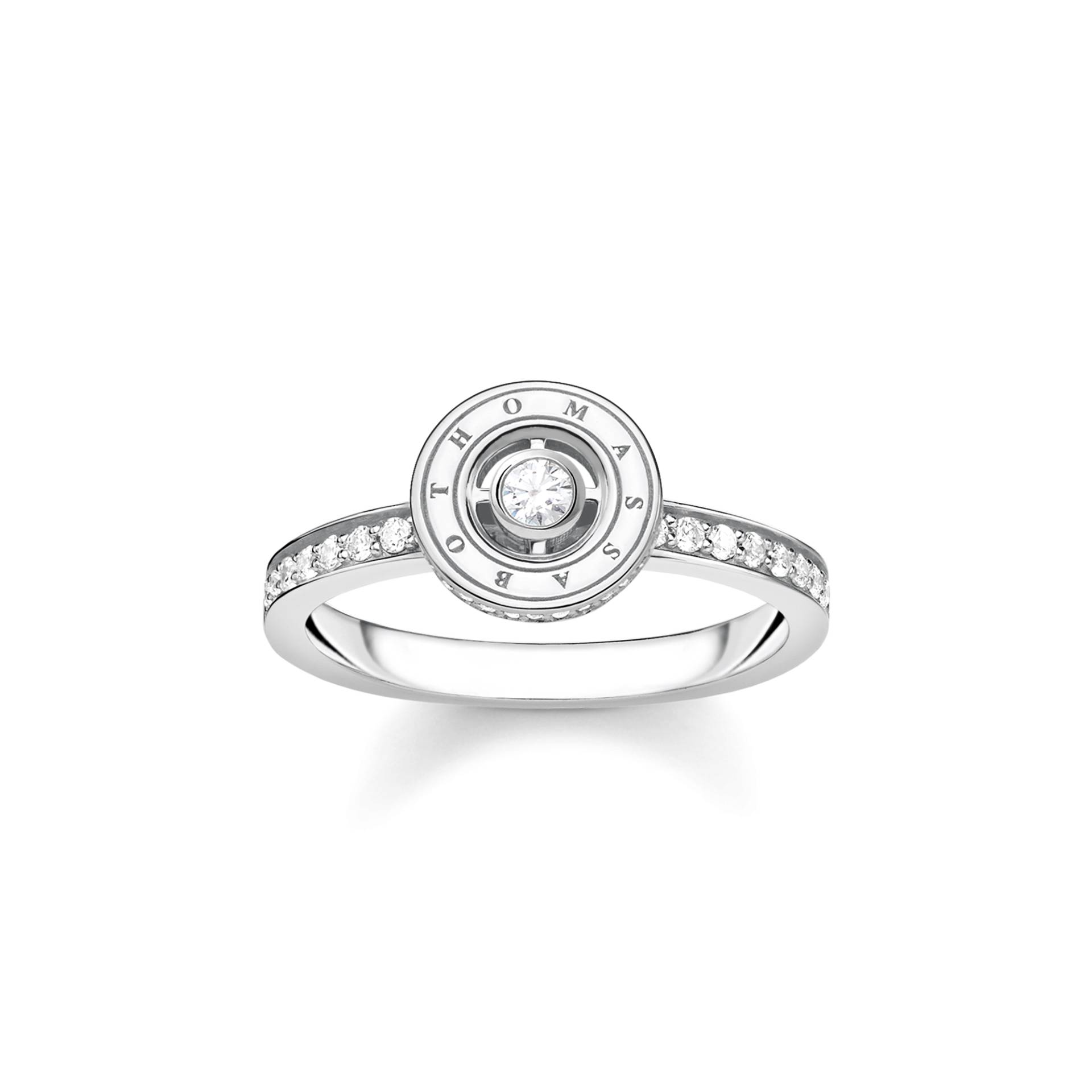 Thomas Sabo Ring Kreis mit weißen Steinen Pavé Silber weiß TR2255-051-14-50 von Thomas Sabo