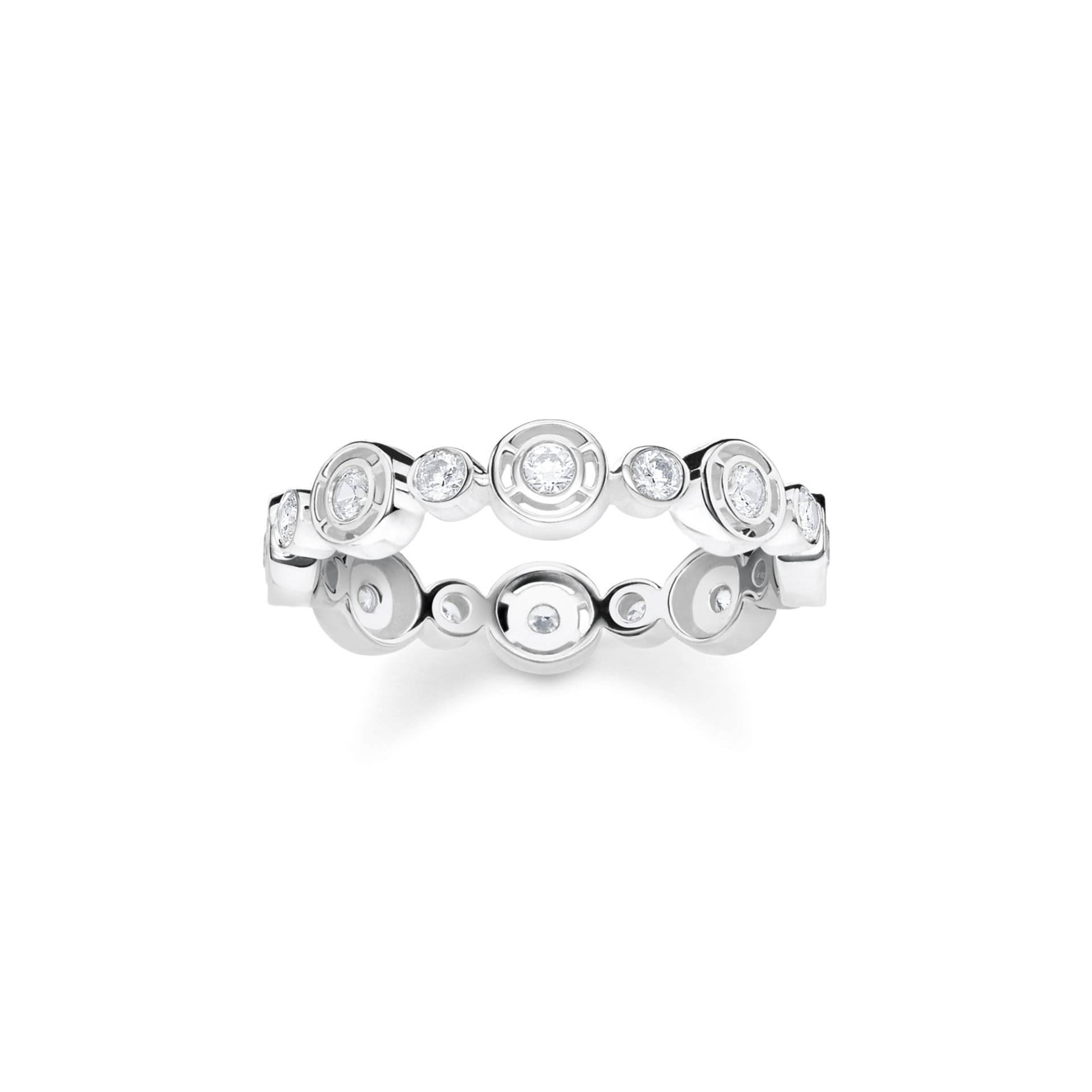 Thomas Sabo Ring Kreise mit weißen Steinen Silber weiß TR2256-051-14-50 von Thomas Sabo