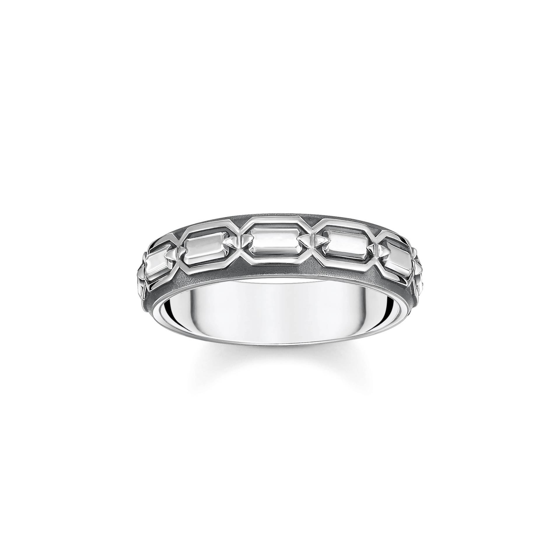 Thomas Sabo Ring Krokodilpanzer Silber geschwärzt silberfarben TR2424-637-21-48 von Thomas Sabo