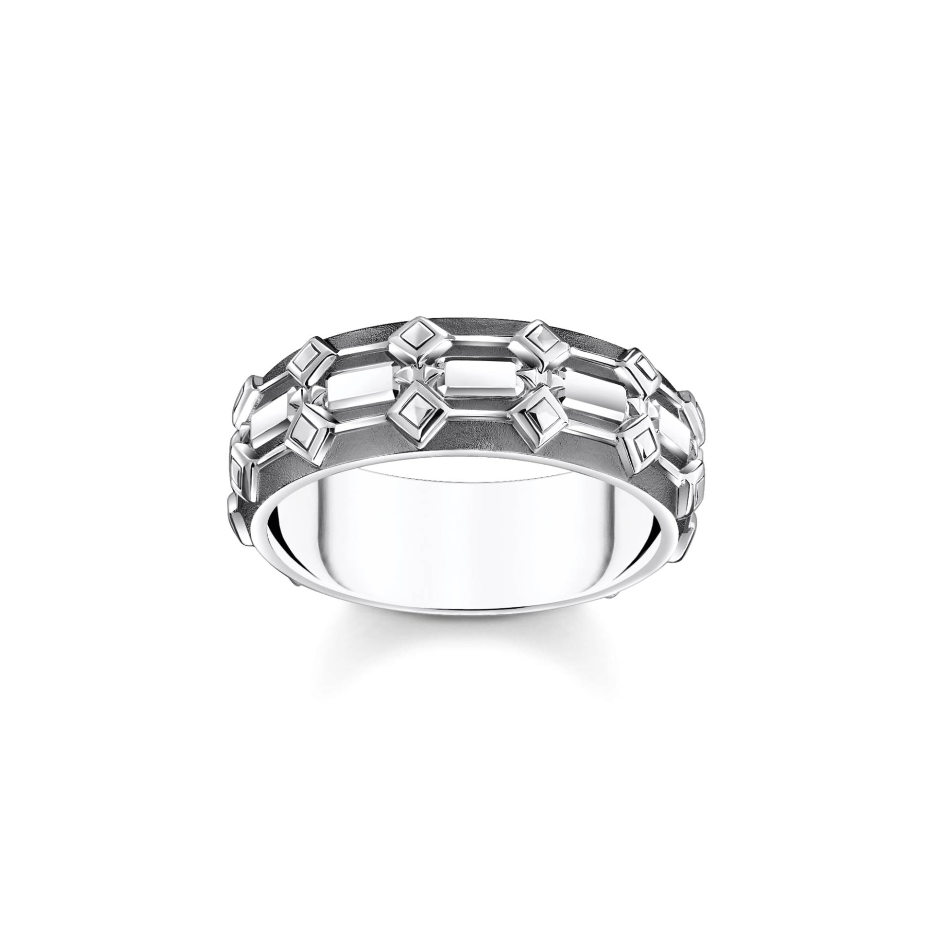 Thomas Sabo Ring Krokodilpanzer breit Silber geschwärzt silberfarben TR2437-637-21-60 von Thomas Sabo