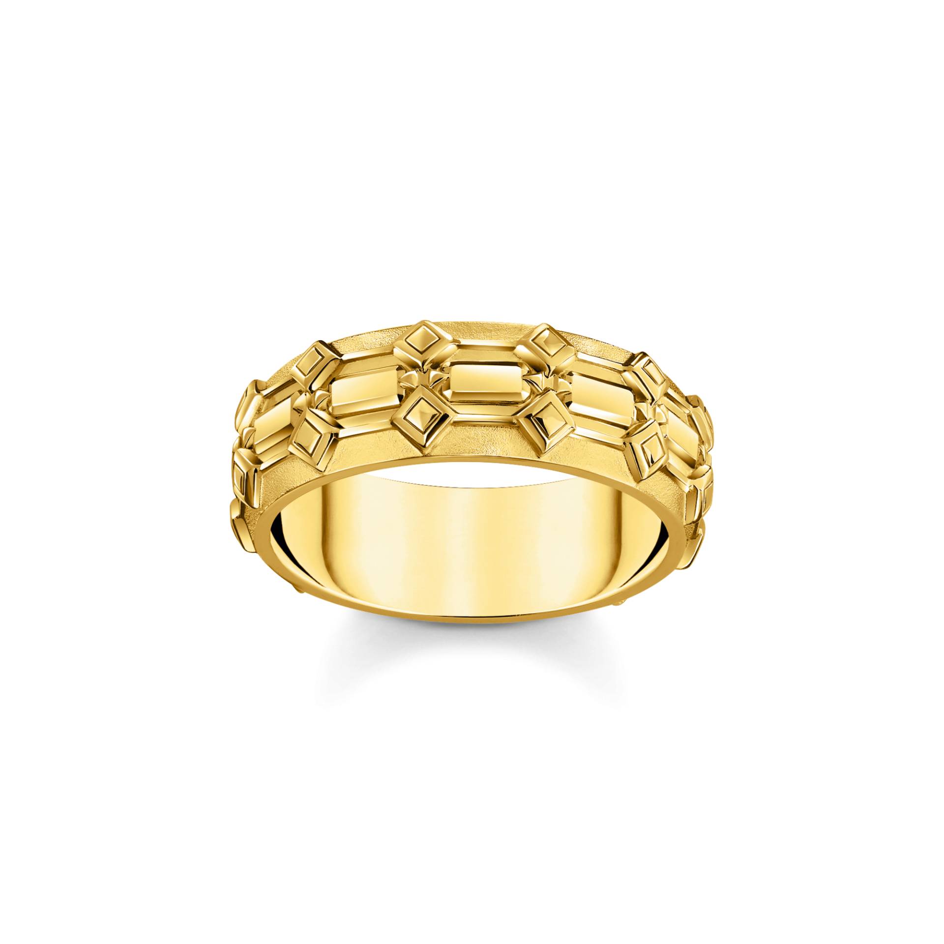 Thomas Sabo Ring Krokodilpanzer breit vergoldet gelbgoldfarben TR2436-413-39-48 von Thomas Sabo