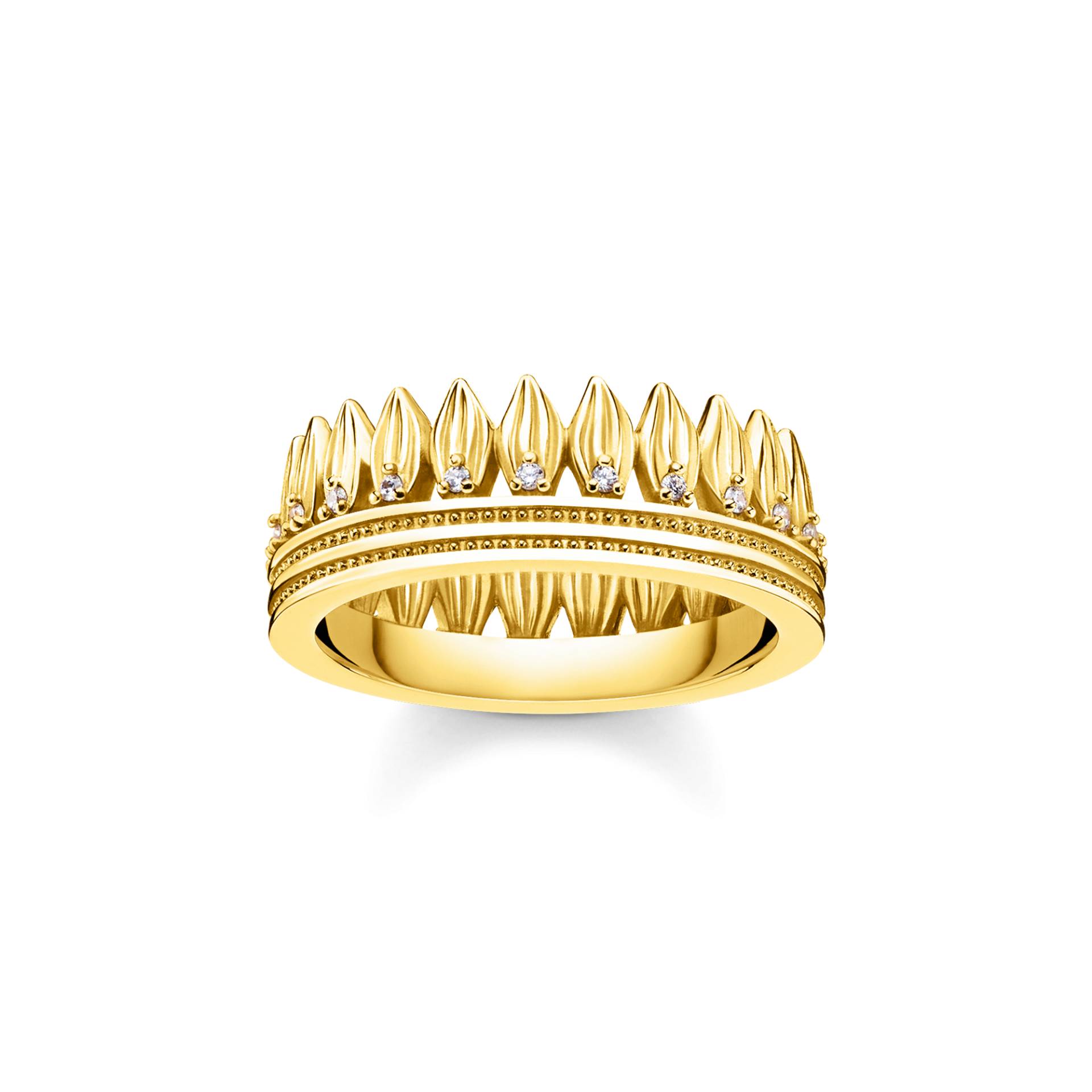 Thomas Sabo Ring Krone Blätter gold weiß TR2282-414-14-48 von Thomas Sabo