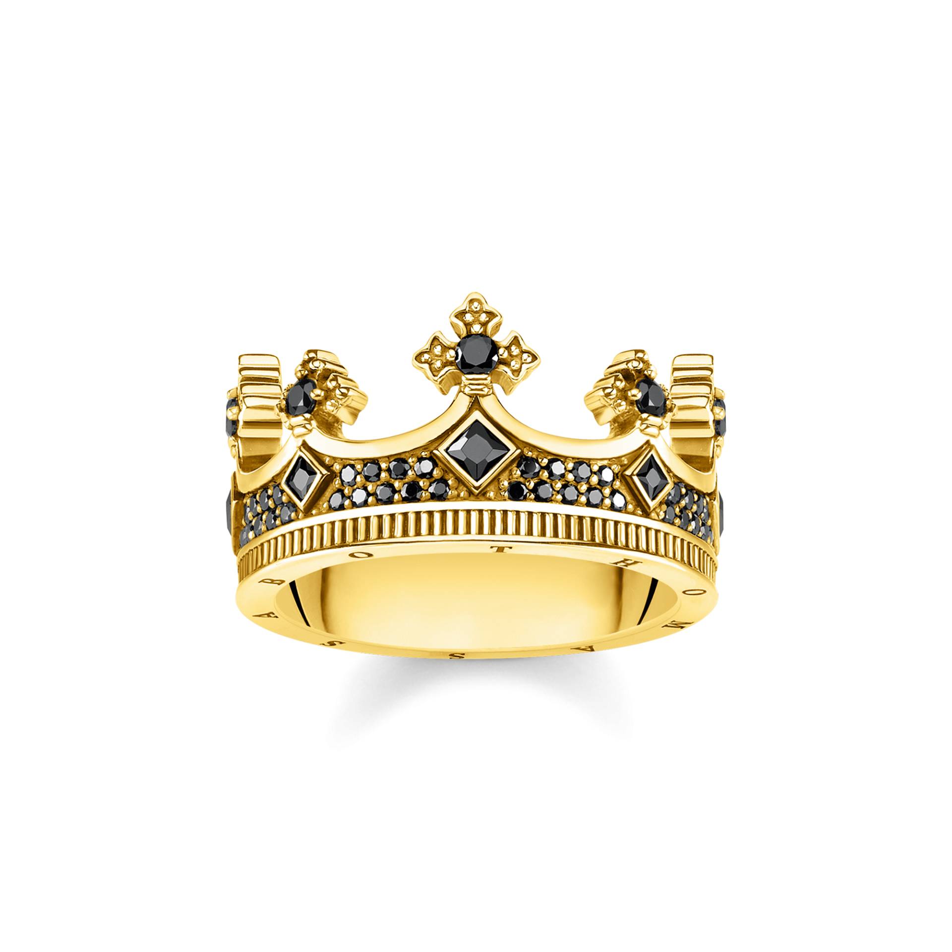 Thomas Sabo Ring Krone gold schwarz TR2208-414-11-48 von Thomas Sabo