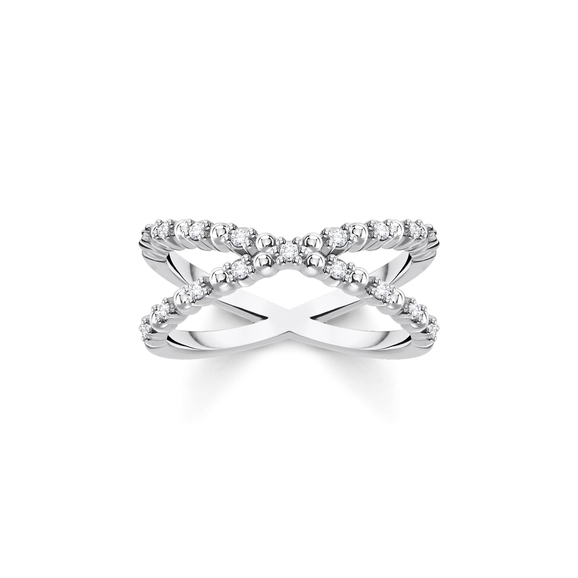 Thomas Sabo Ring Kugeln mit weißen Steinen silber weiß TR2318-051-14-48 von Thomas Sabo