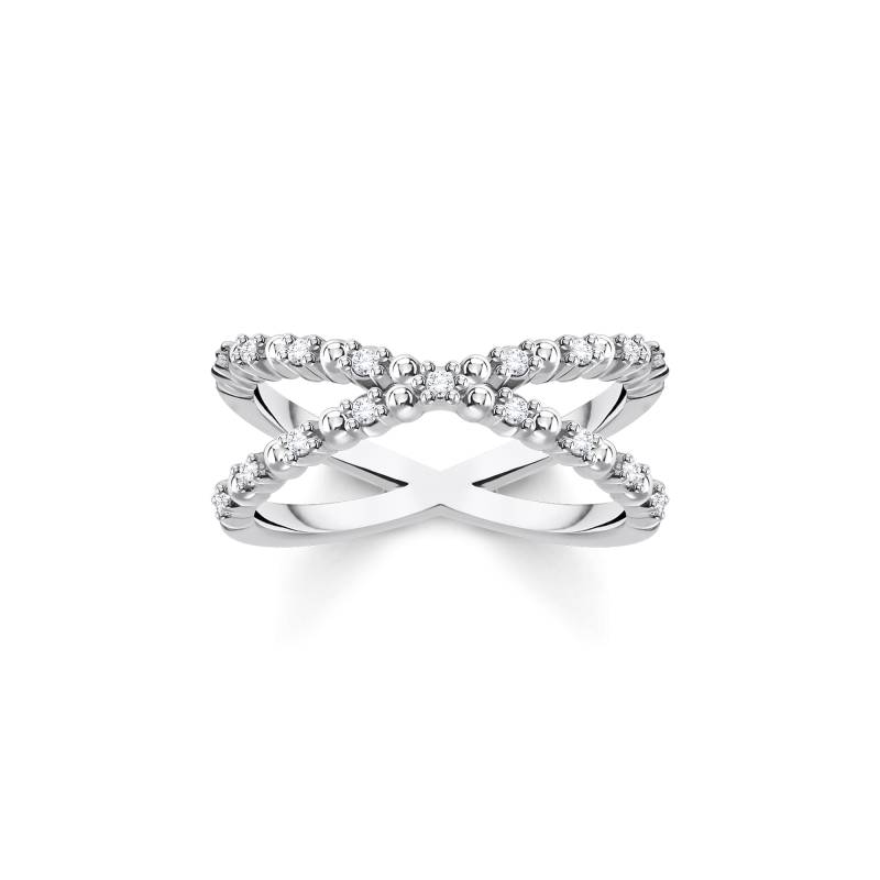 Thomas Sabo Ring Kugeln mit weißen Steinen silber weiß TR2318-051-14-48 von Thomas Sabo