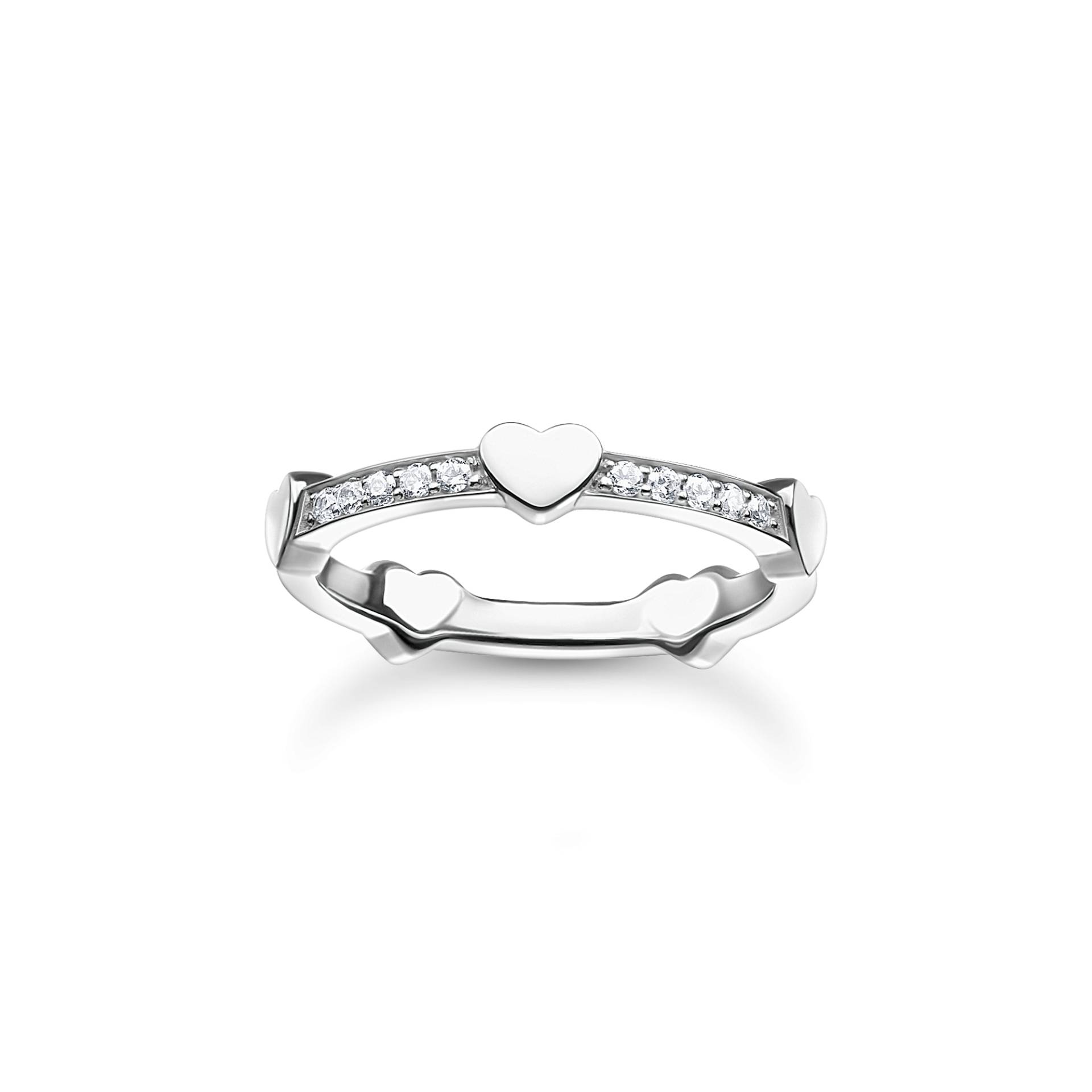 Thomas Sabo Ring Pavé mit Herzen silber weiß TR2391-051-14-50 von Thomas Sabo