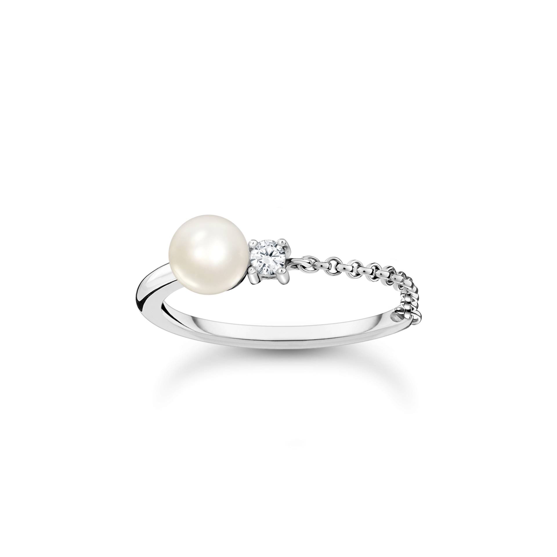 Thomas Sabo Ring Perle mit weißem Stein silber weiß TR2369-167-14-52 von Thomas Sabo