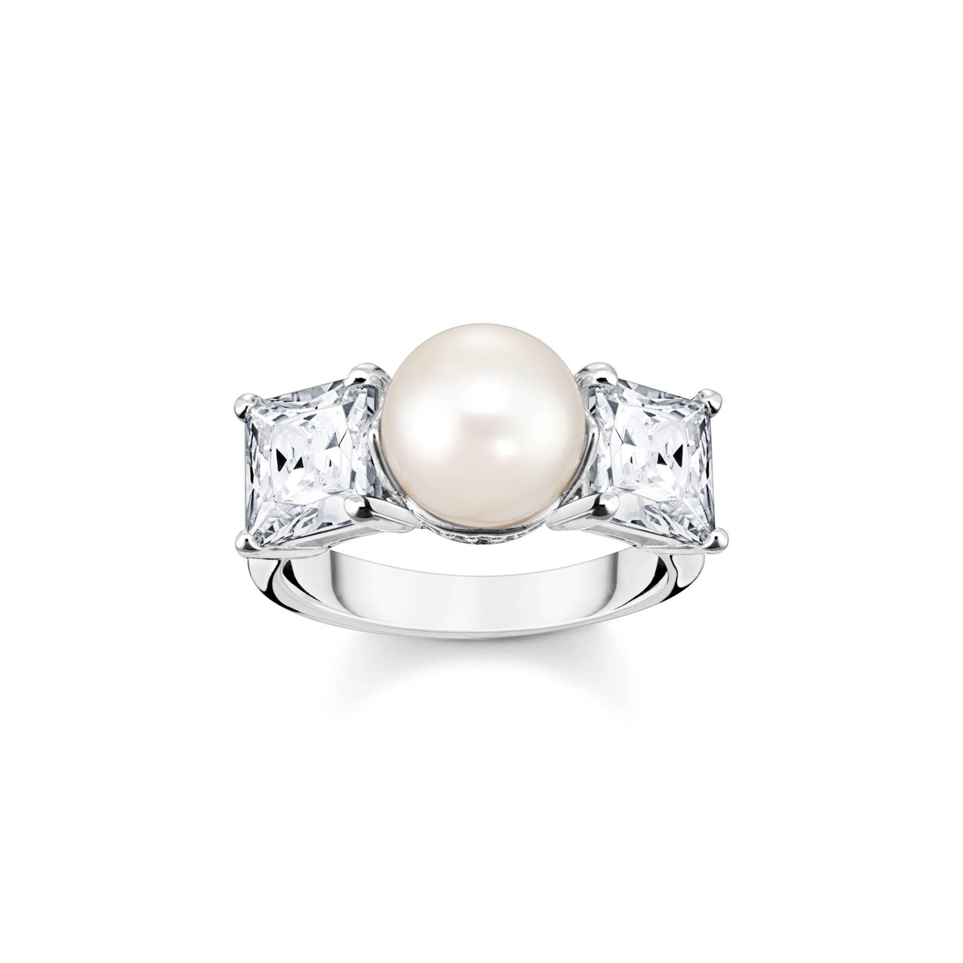 Thomas Sabo Ring Perle mit weißen Steinen silber weiß TR2408-167-14-50 von Thomas Sabo