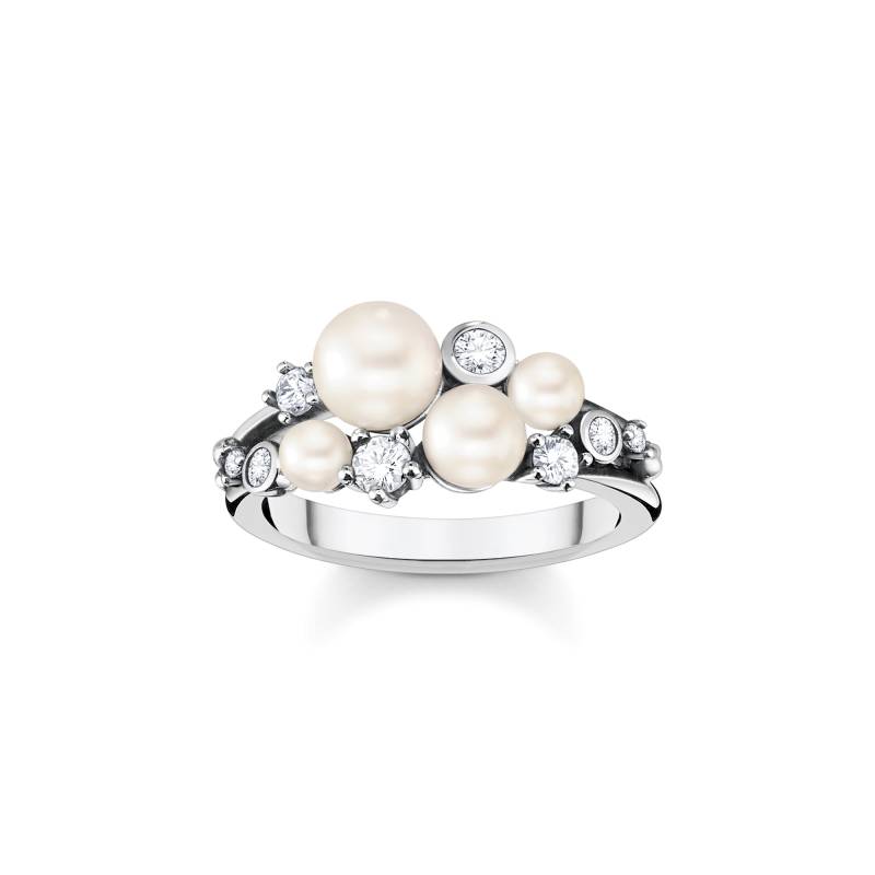 Thomas Sabo Ring Perlen mit weißen Steinen silber weiß TR2413-167-14-50 von Thomas Sabo