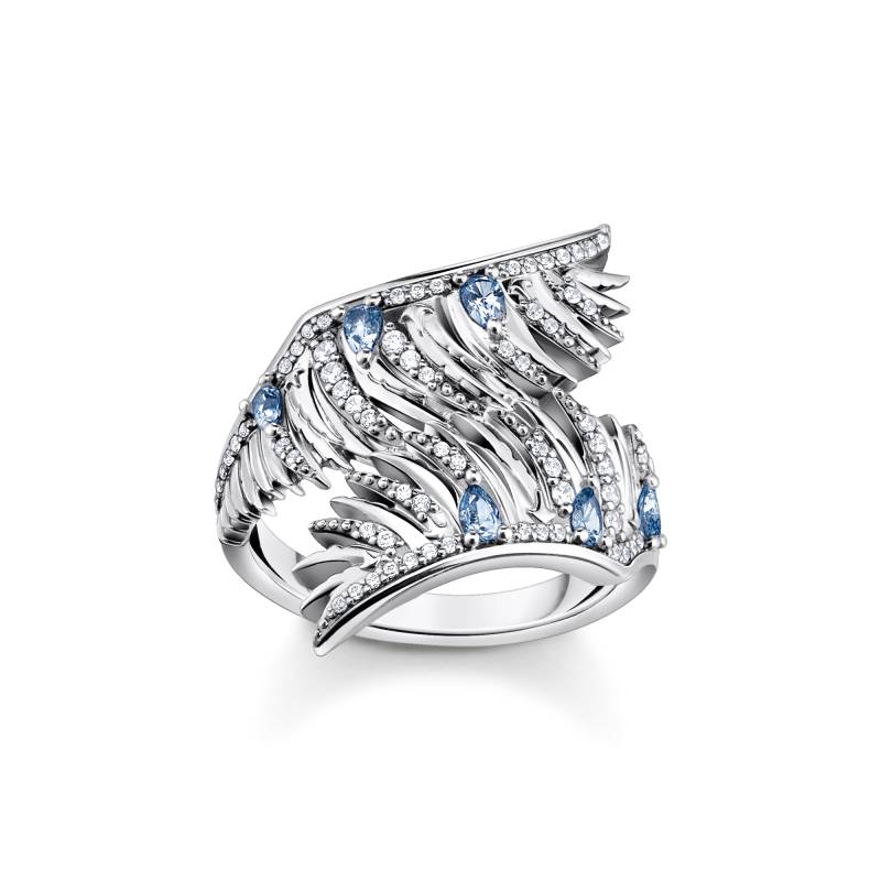 Thomas Sabo Ring Phönix-Flügel mit blauen Steinen silber blau TR2409-644-1-48 von Thomas Sabo