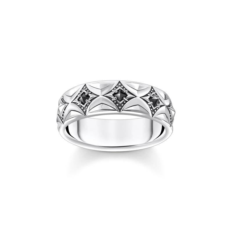 Thomas Sabo Ring Rautenmuster mit schwarzen Steinen Silber geschwärzt schwarz TR2453-643-11-54 von Thomas Sabo