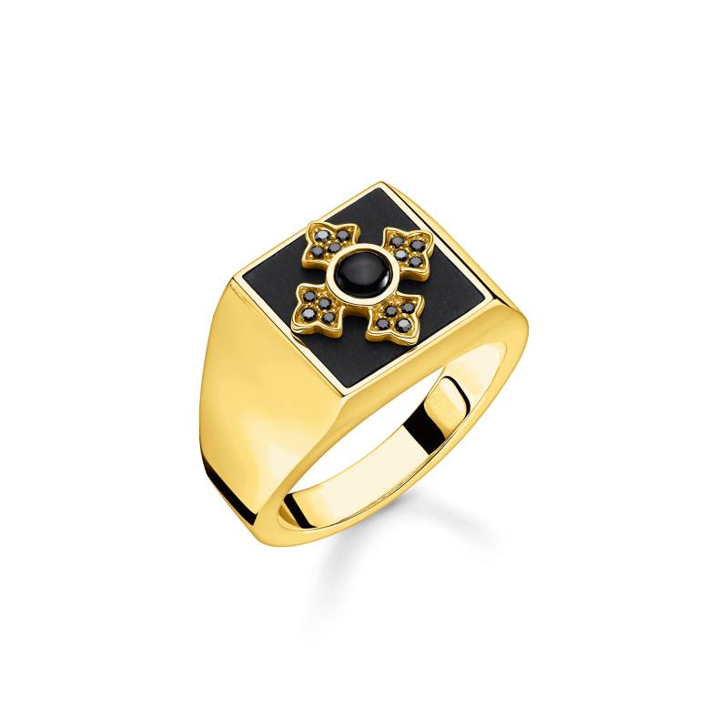 Thomas Sabo Ring Royalty Kreuz gold schwarz TR2209-177-11-56 von Thomas Sabo