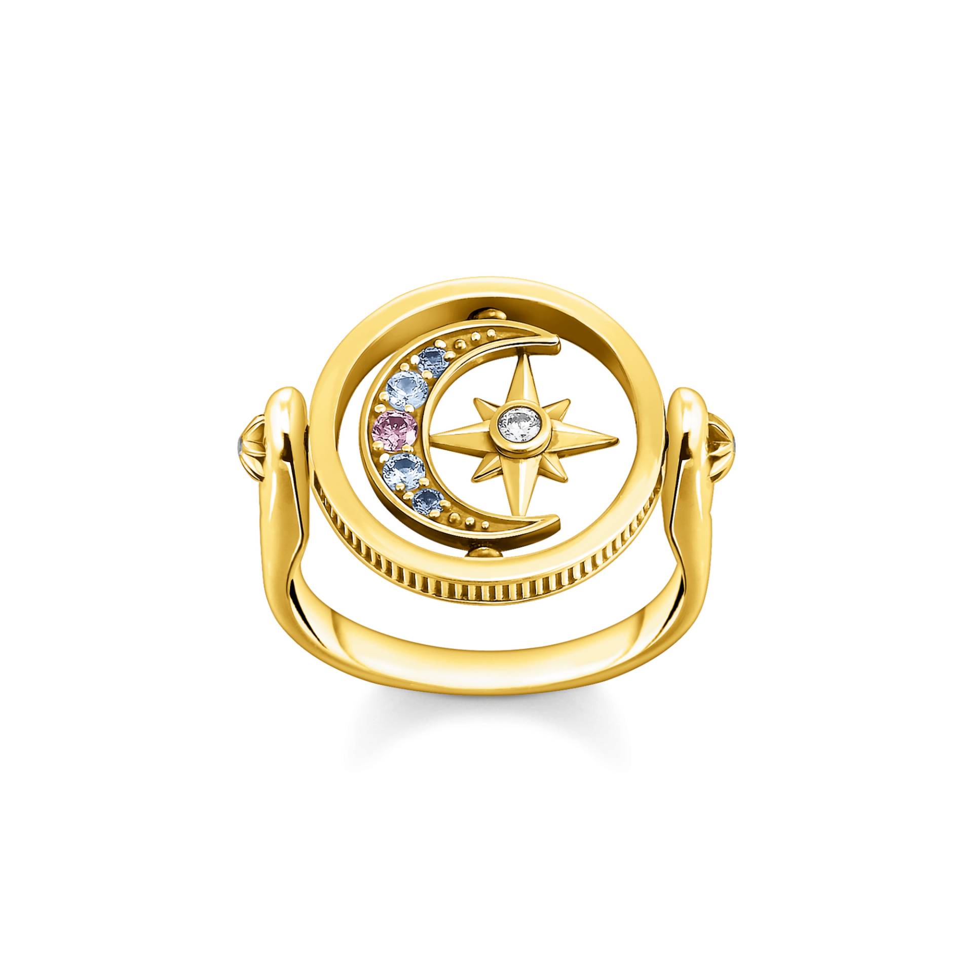 Thomas Sabo Ring Royalty Stern & Mond gold mehrfarbig TR2377-959-7-52 von Thomas Sabo