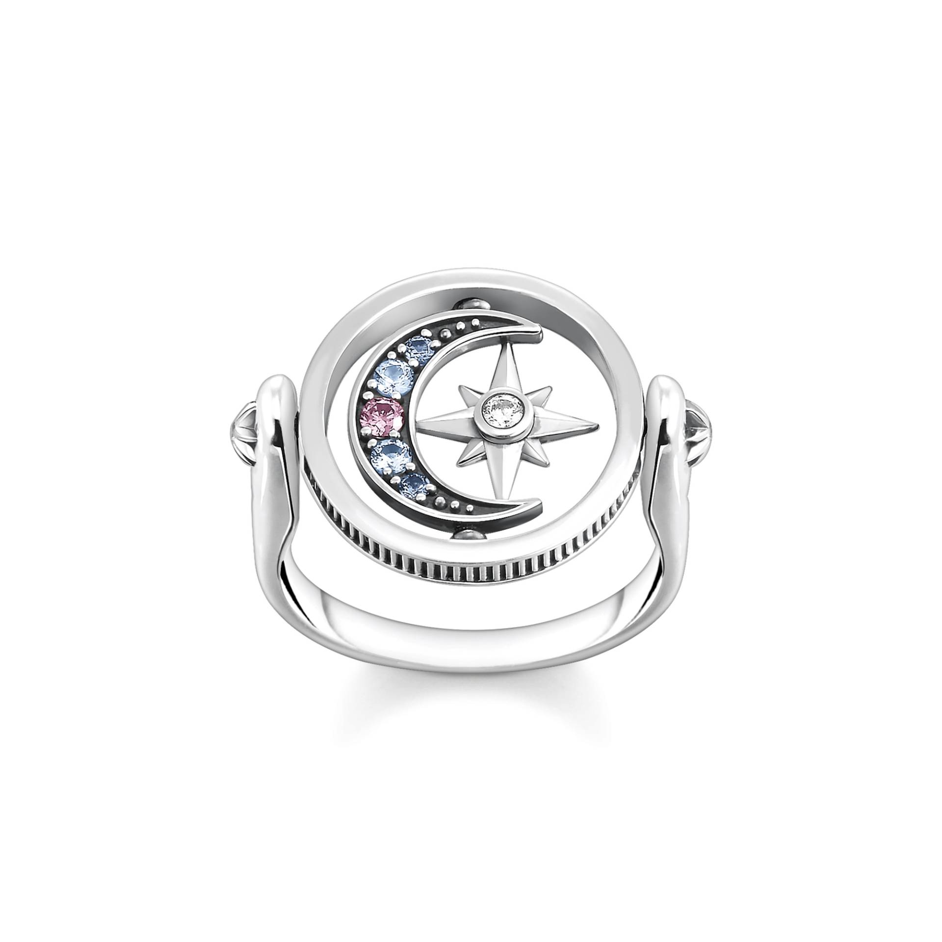 Thomas Sabo Ring Royalty Stern & Mond silber mehrfarbig TR2377-945-7-48 von Thomas Sabo