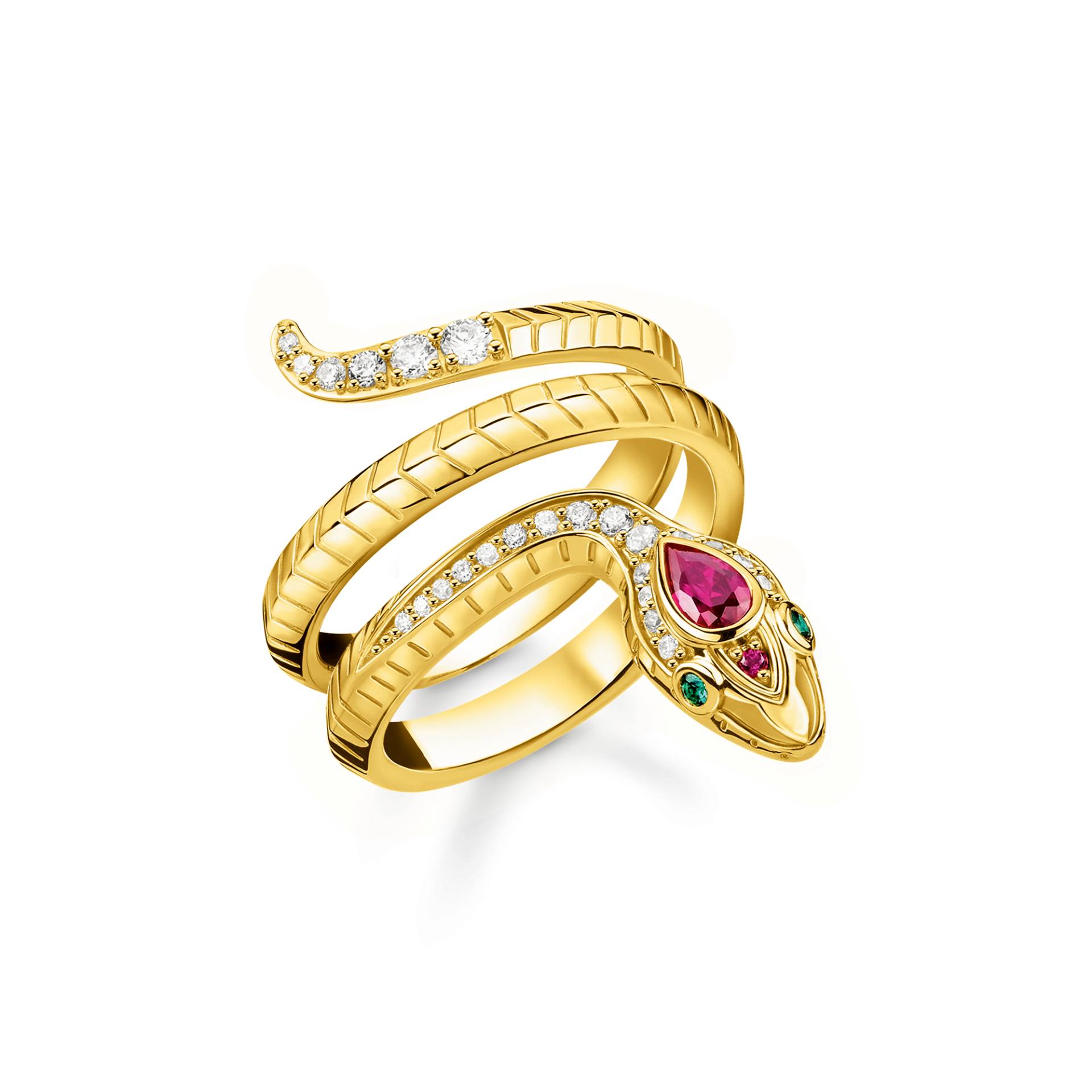 Thomas Sabo Ring Schlange gold mehrfarbig TR2305-488-7-50 von Thomas Sabo