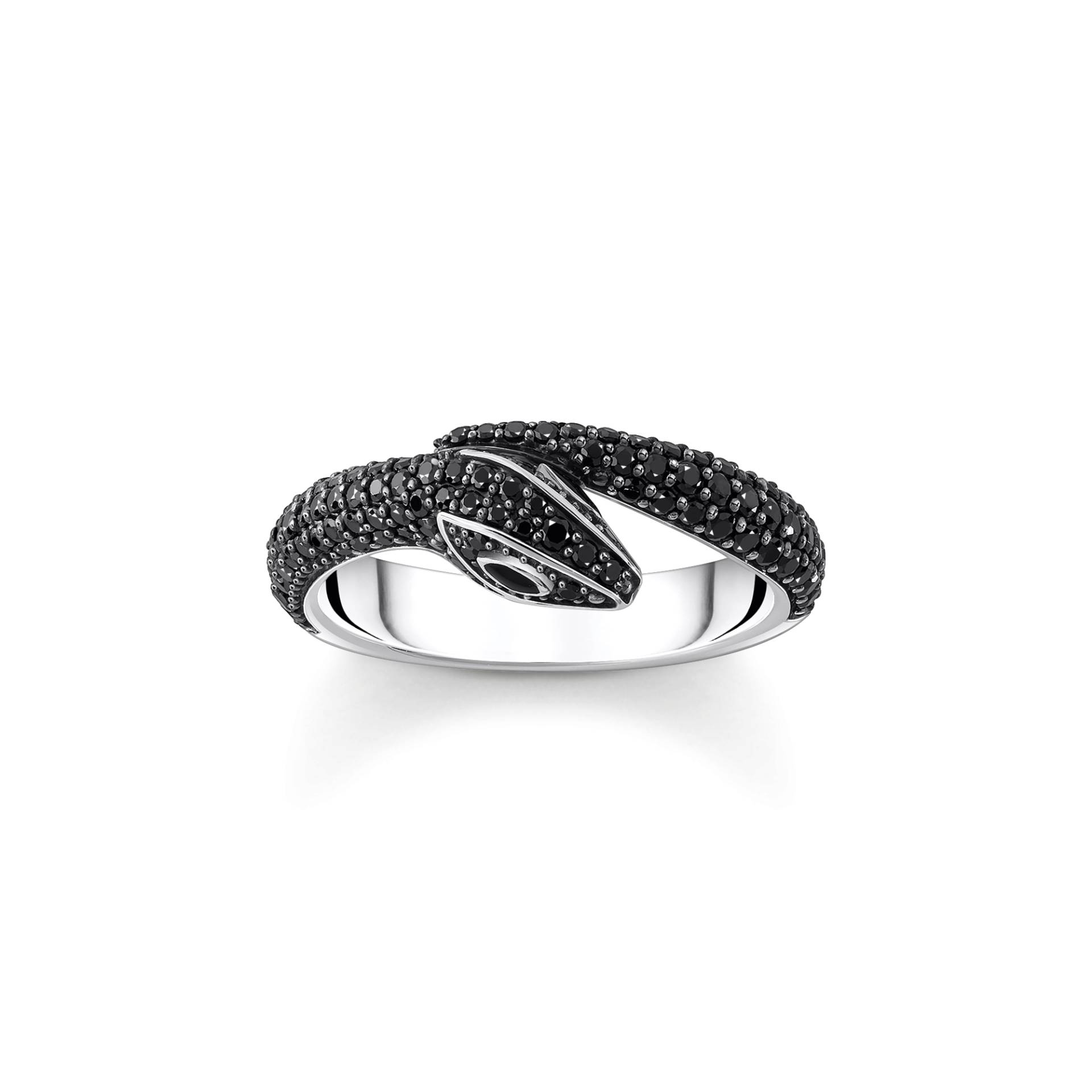 Thomas Sabo Ring Schlange mit schwarzen Steinen Silber geschwärzt schwarz TR2461-691-11-50 von Thomas Sabo