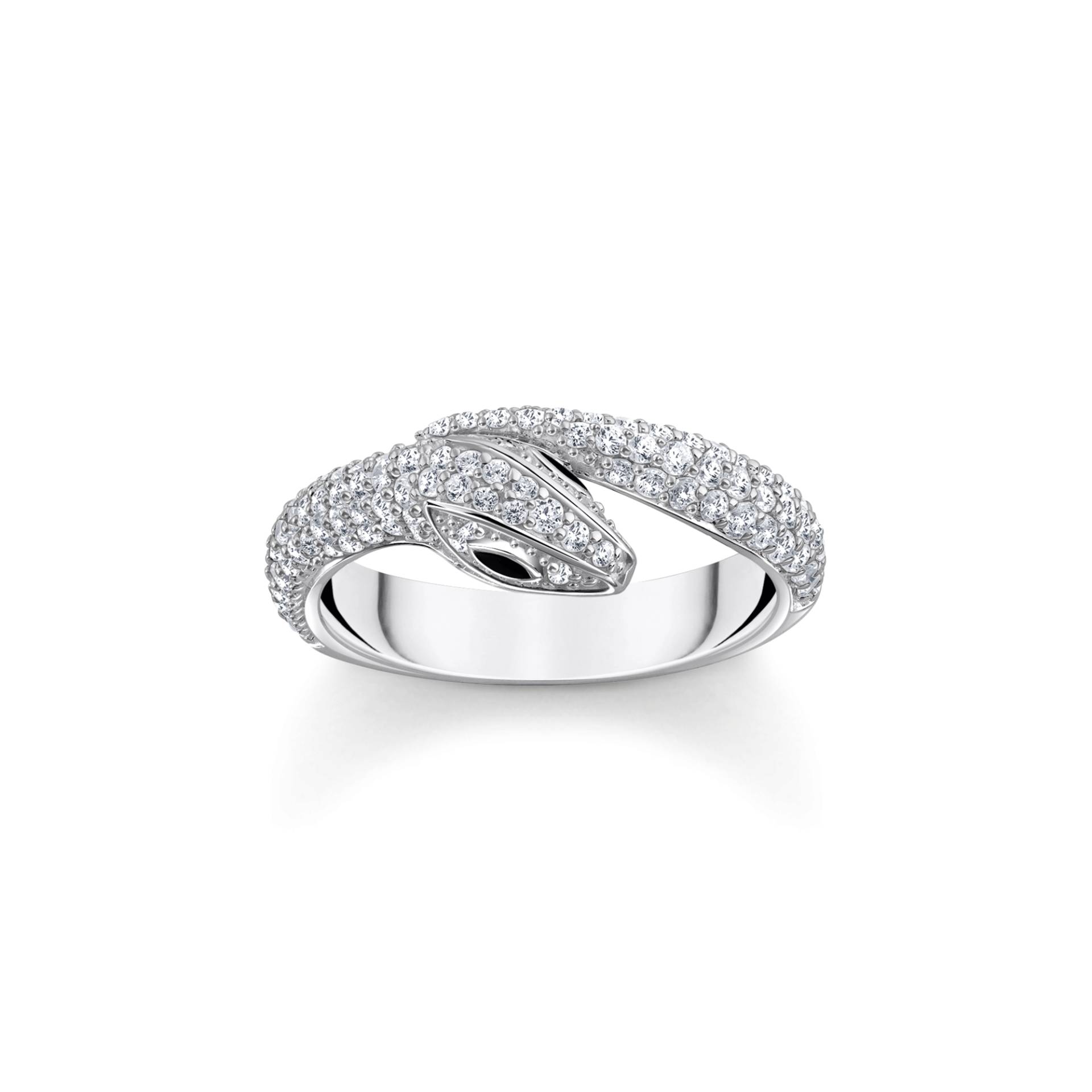 Thomas Sabo Ring Schlange mit weißen Steinen Silber weiß TR2461-041-14-50 von Thomas Sabo