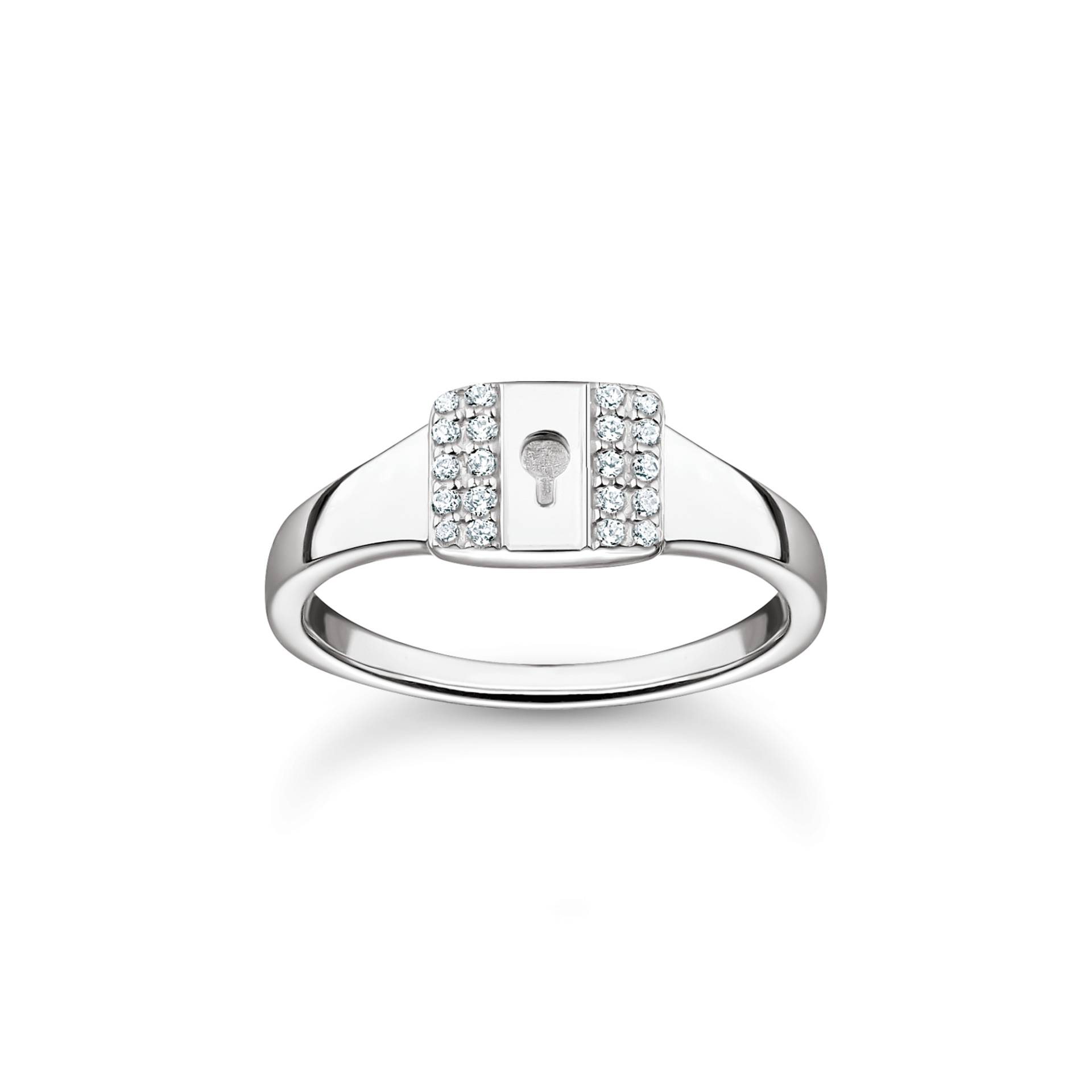 Thomas Sabo Ring Schloss silber weiß TR2372-051-14-48 von Thomas Sabo