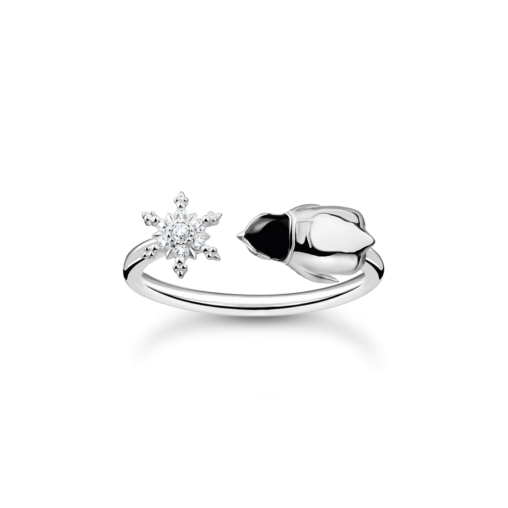 Thomas Sabo Ring Schneeflocke und Pinguin silber mehrfarbig TR2416-041-7-48 von Thomas Sabo