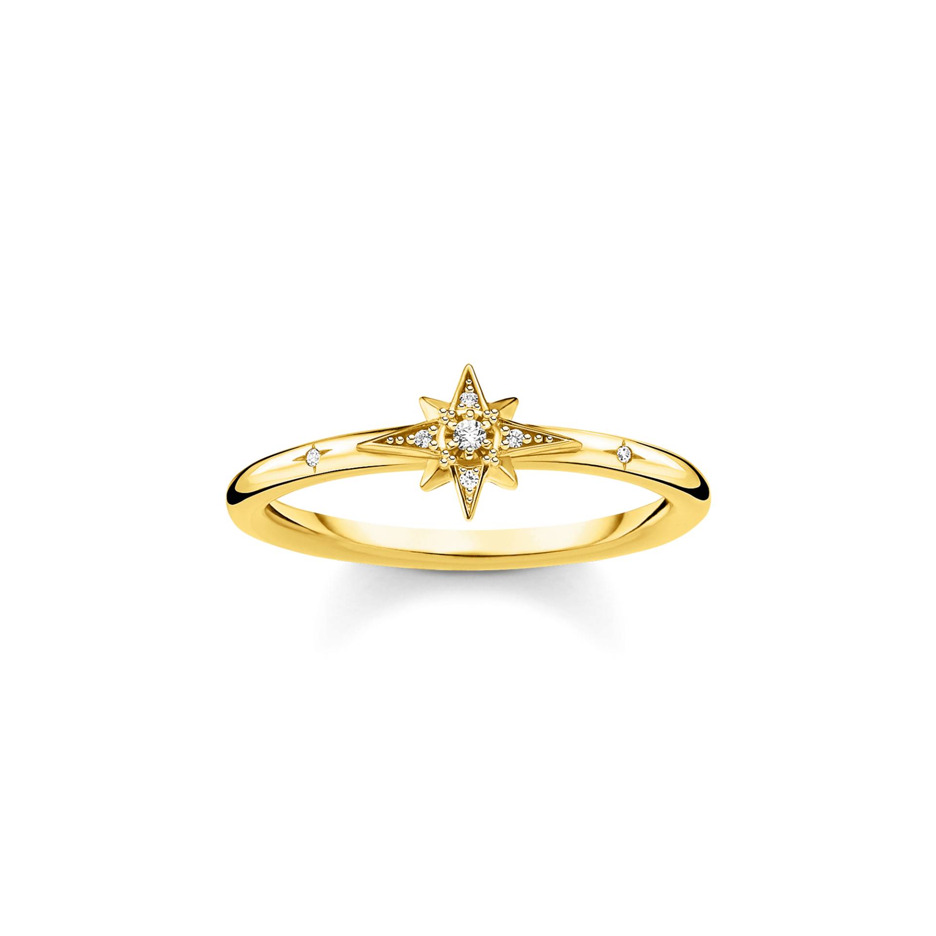 Thomas Sabo Ring Stern mit Steinen gold weiß TR2317-414-14-48 von Thomas Sabo