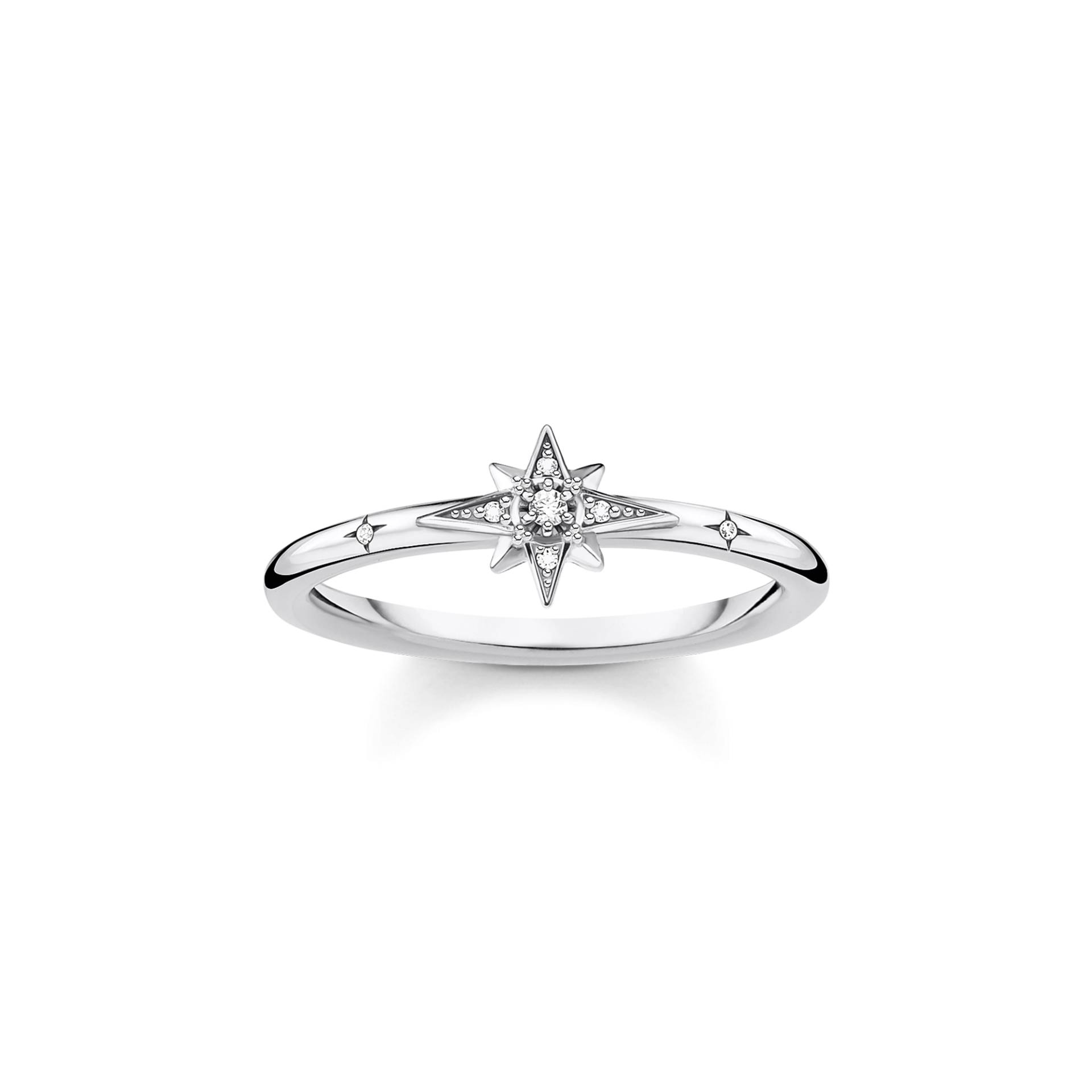 Thomas Sabo Ring Stern mit Steinen silber weiß TR2317-051-14-48 von Thomas Sabo