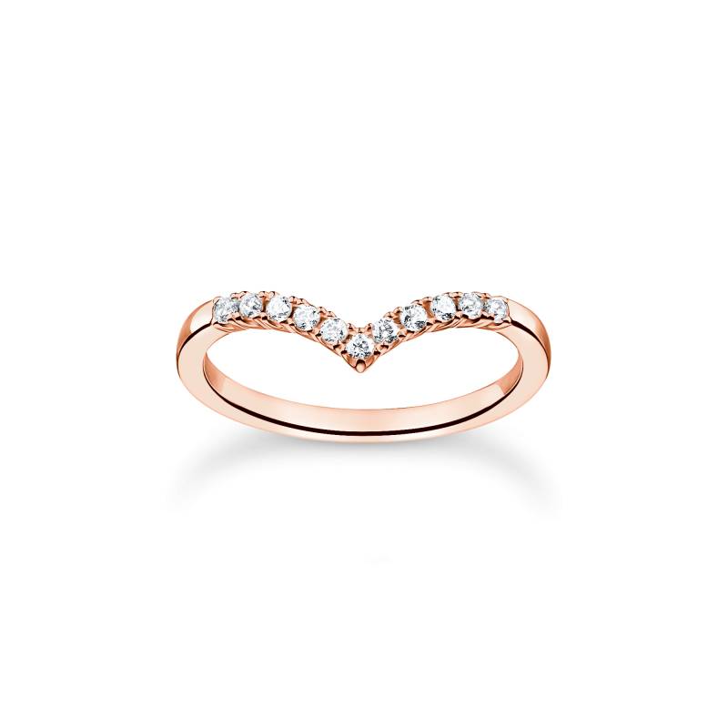 Thomas Sabo Ring V-Form mit weißen Steinen roségold weiß TR2394-416-14-50 von Thomas Sabo