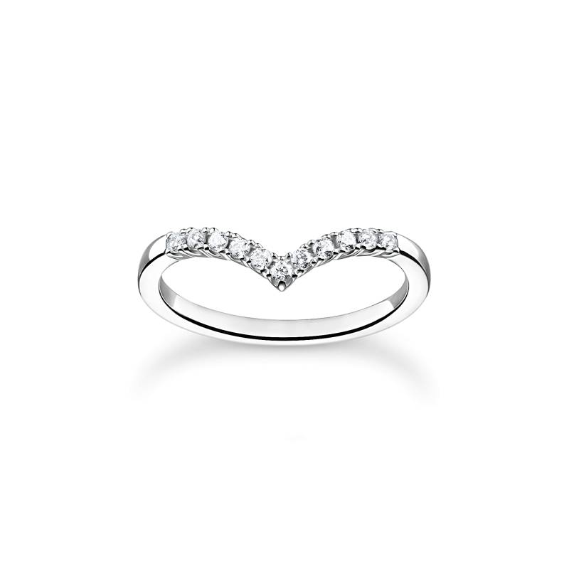 Thomas Sabo Ring V-Form mit weißen Steinen silber weiß TR2394-051-14-48 von Thomas Sabo