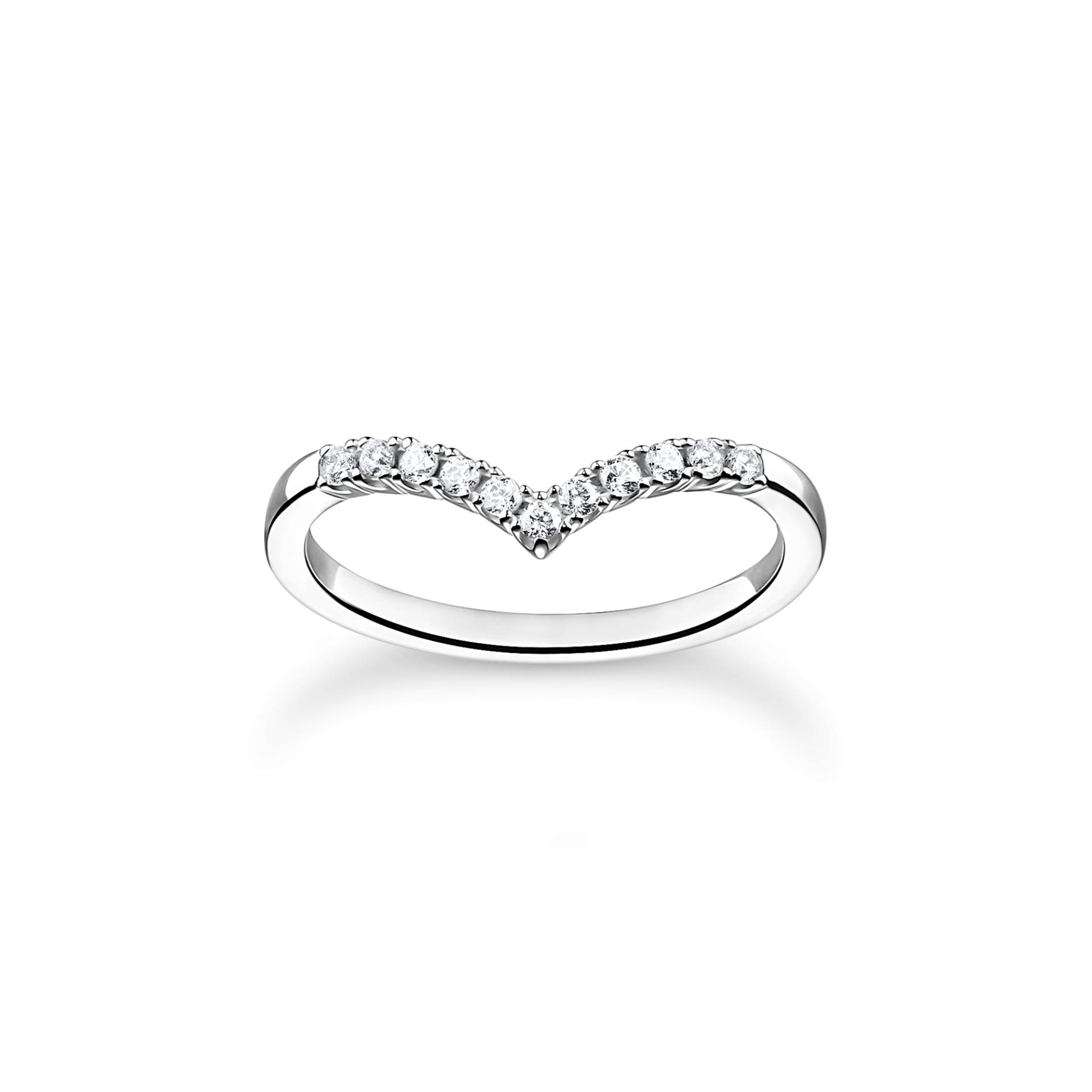 Thomas Sabo Ring V-Form mit weißen Steinen silber weiß TR2394-051-14-52 von Thomas Sabo