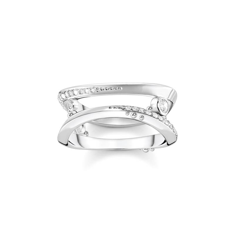 Thomas Sabo Ring Welle mit weißen Steinen weiß TR2382-051-14-54 von Thomas Sabo