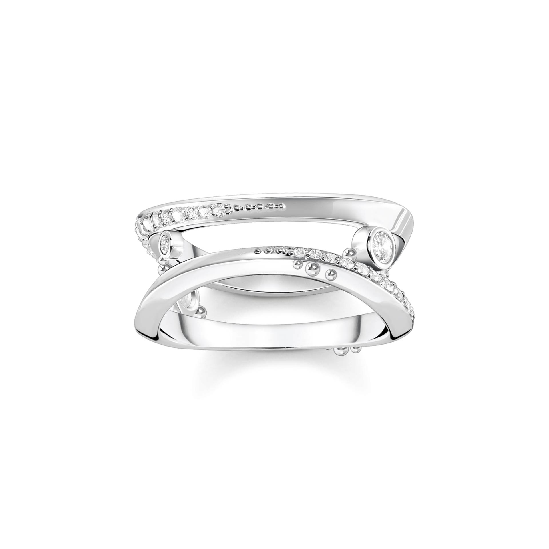 Thomas Sabo Ring Welle mit weißen Steinen weiß TR2382-051-14-60 von Thomas Sabo