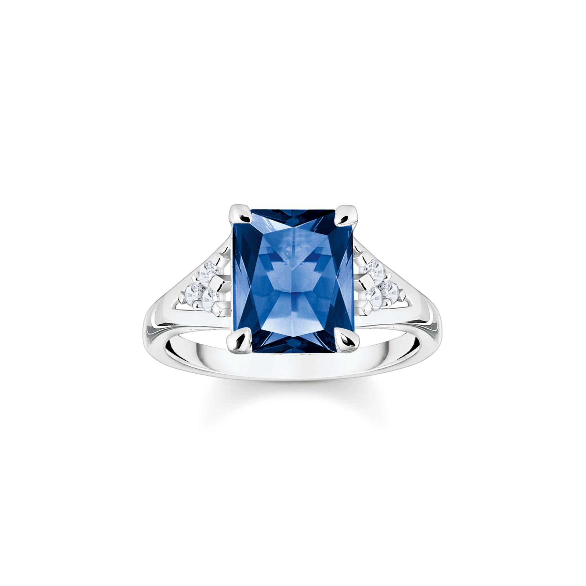 Thomas Sabo Ring mit blauen und weißen Steinen Silber blau TR2362-166-1-52 von Thomas Sabo